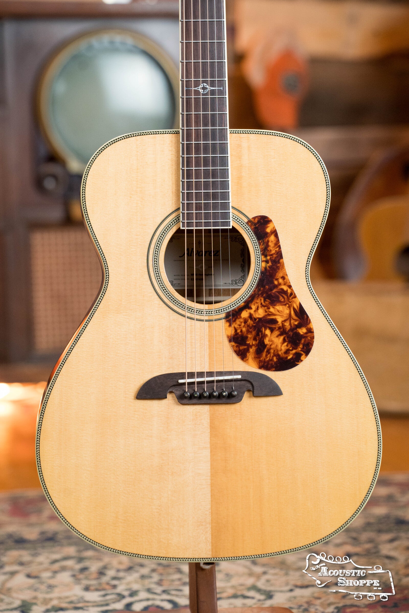 Alvarez Masterworks Series MF60 Herringbone Sitka/African Mahogany Orchestra Model Acoustic Guitar #4206