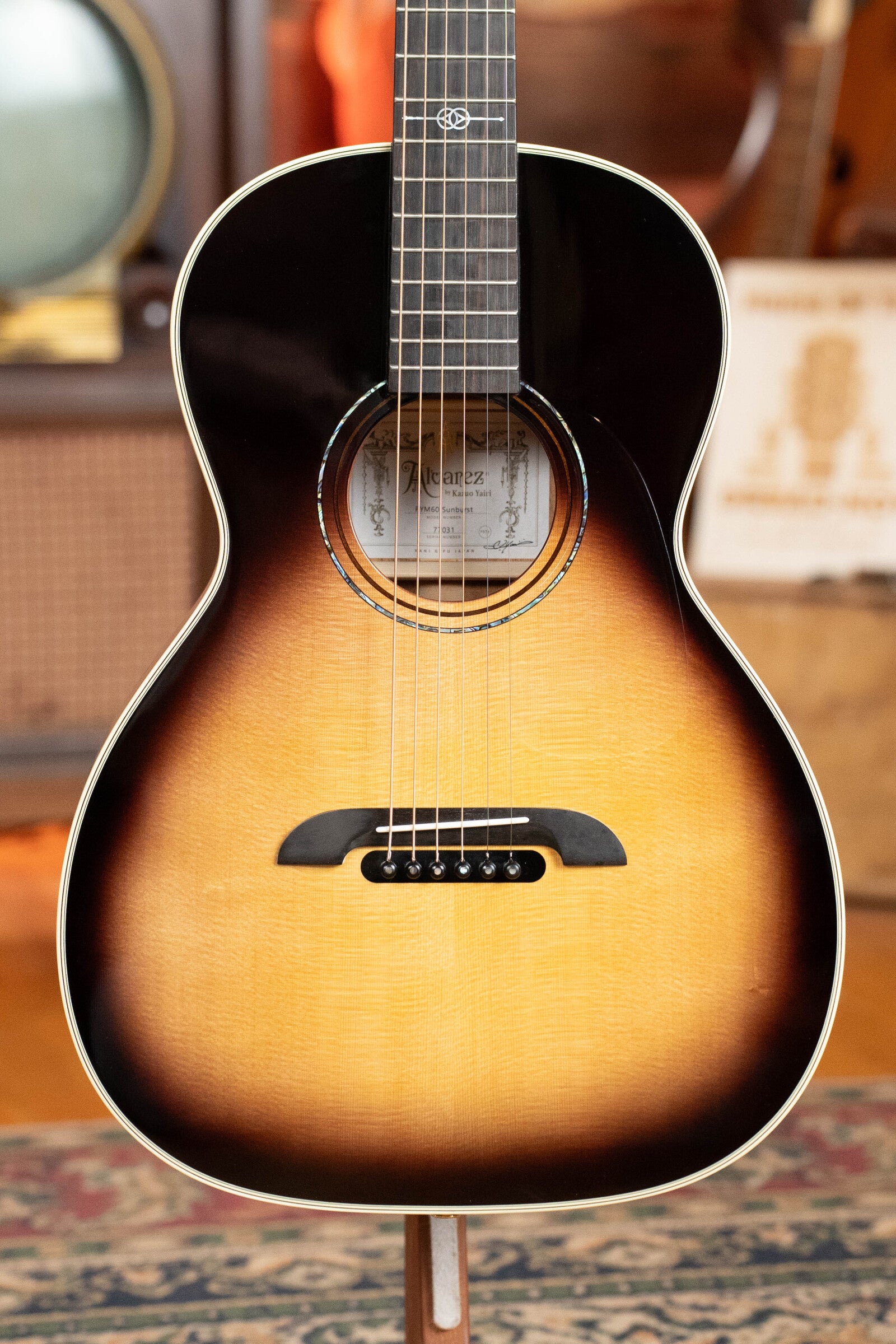 Alvarez Yairi PYM60 Masterworks Series Sitka/Mahogany Sunburst Parlor Acoustic Guitar #7031