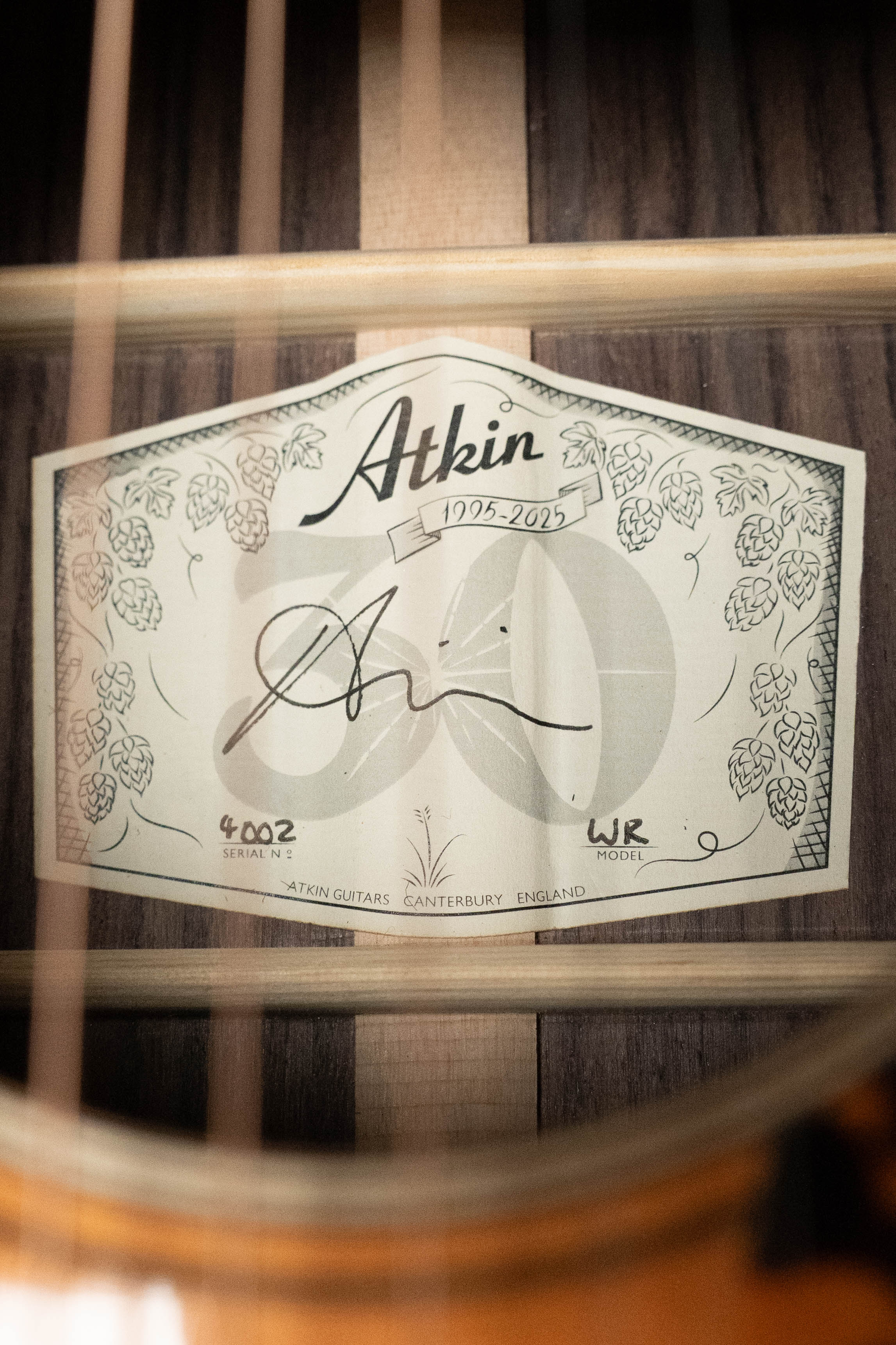 Atkin White Rice Baked Sitka/Rosewood Aged Dreadnought Acoustic Guitar #4002