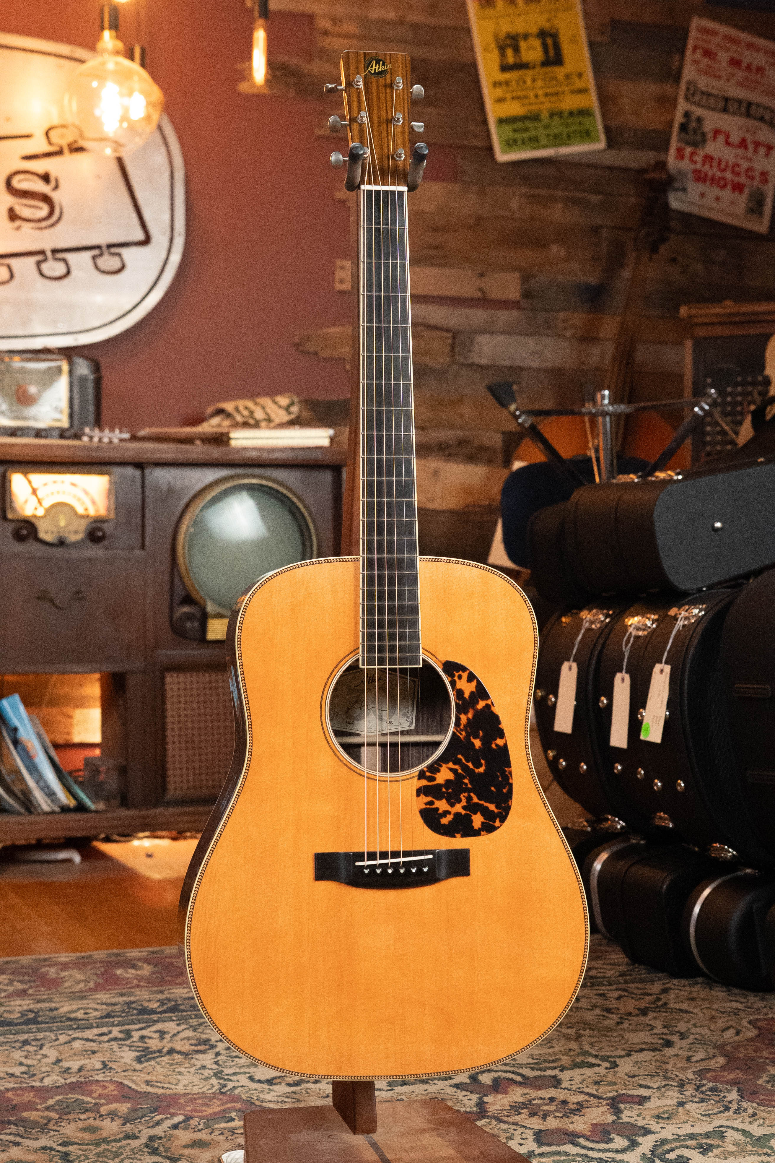 Atkin White Rice Baked Sitka/Rosewood Aged Dreadnought Acoustic Guitar #4002