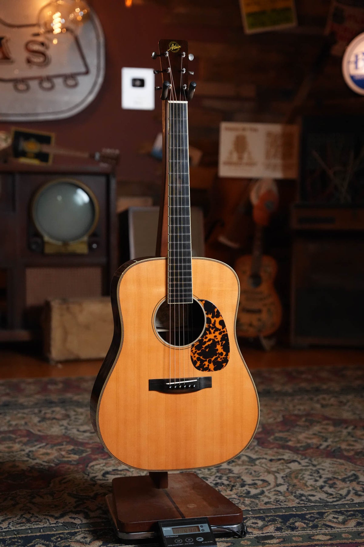 Atkin White Rice Baked Sitka/Rosewood Aged Dreadnought Acoustic Guitar #4535