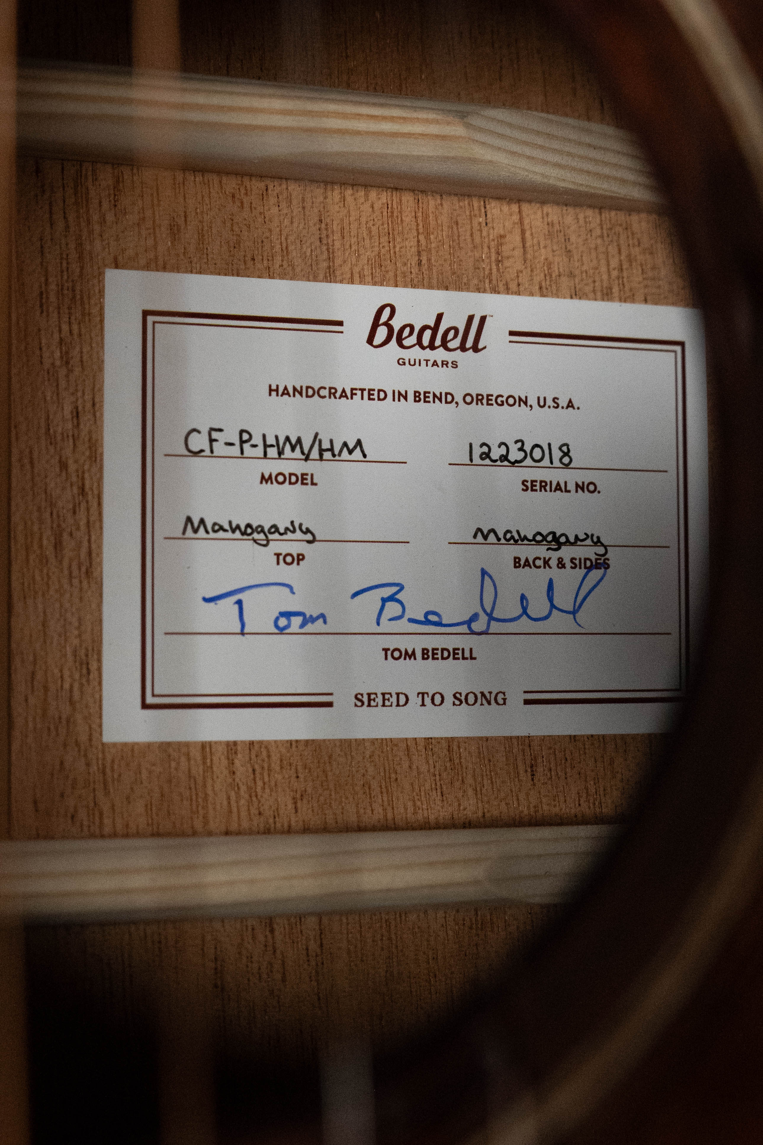 Bedell Classic Folk All Honduran Mahogany Parlor Guitar w/K&K Electronics #3018