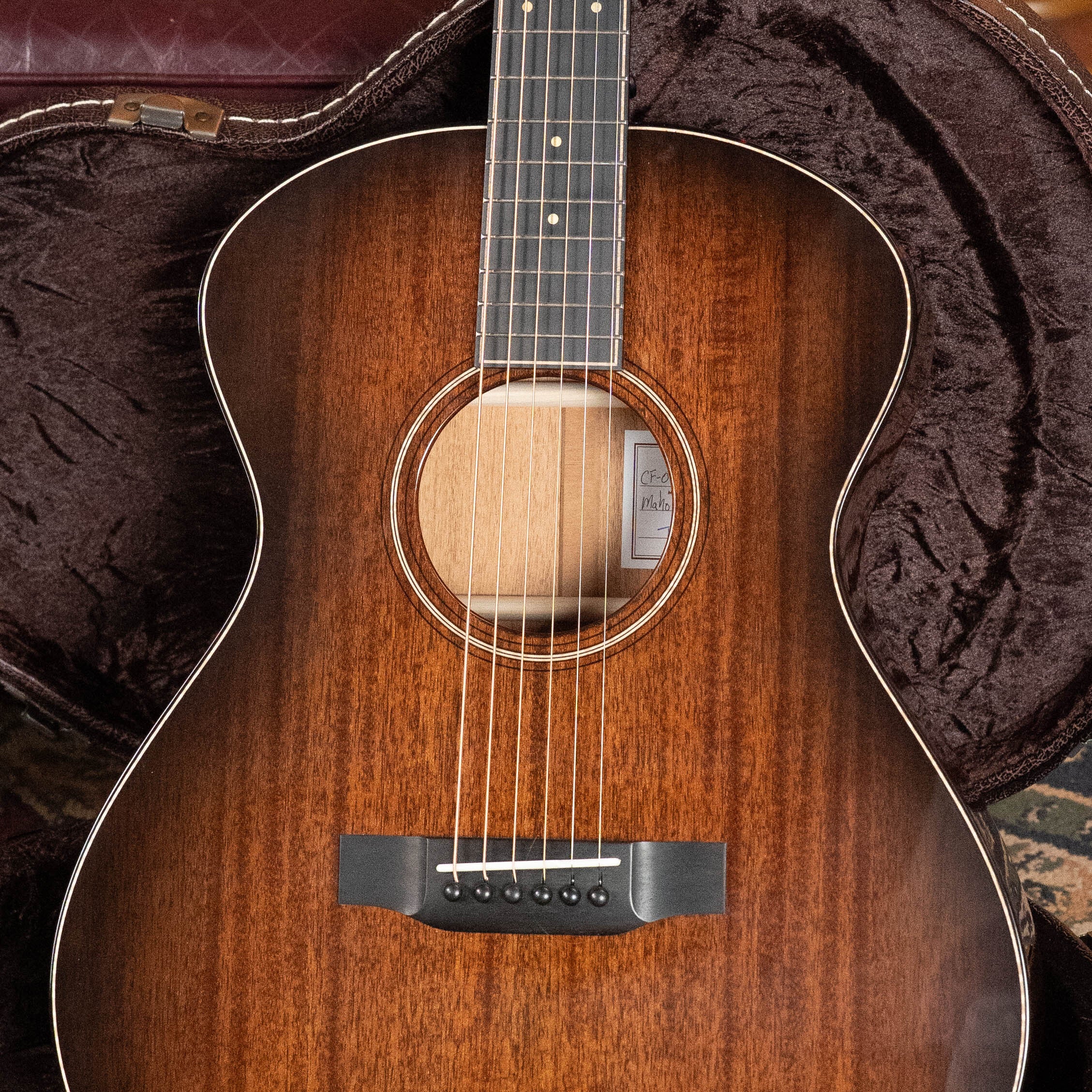 Bedell Classic Folk All Honduran Mahogany Antique Burst Orchestra Model Guitar w/Electronics #5009