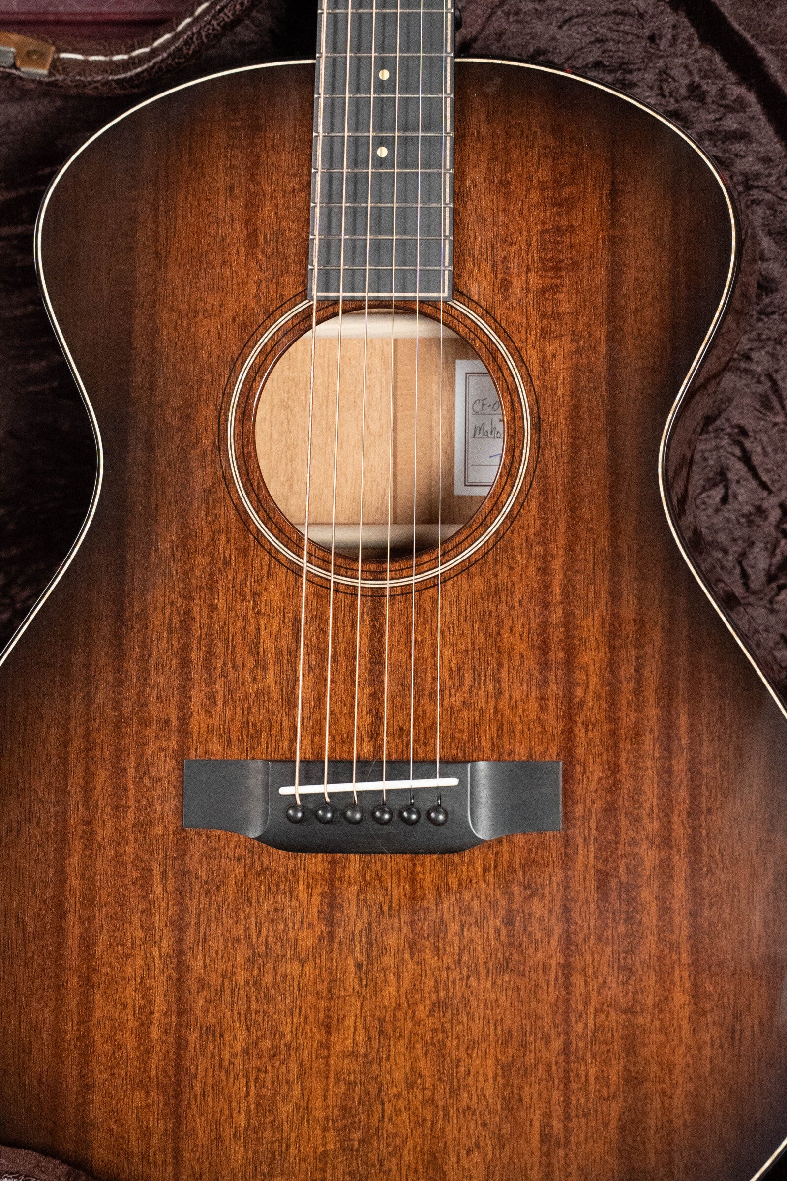 Bedell Classic Folk All Honduran Mahogany Antique Burst Orchestra Model Guitar w/Electronics #5009