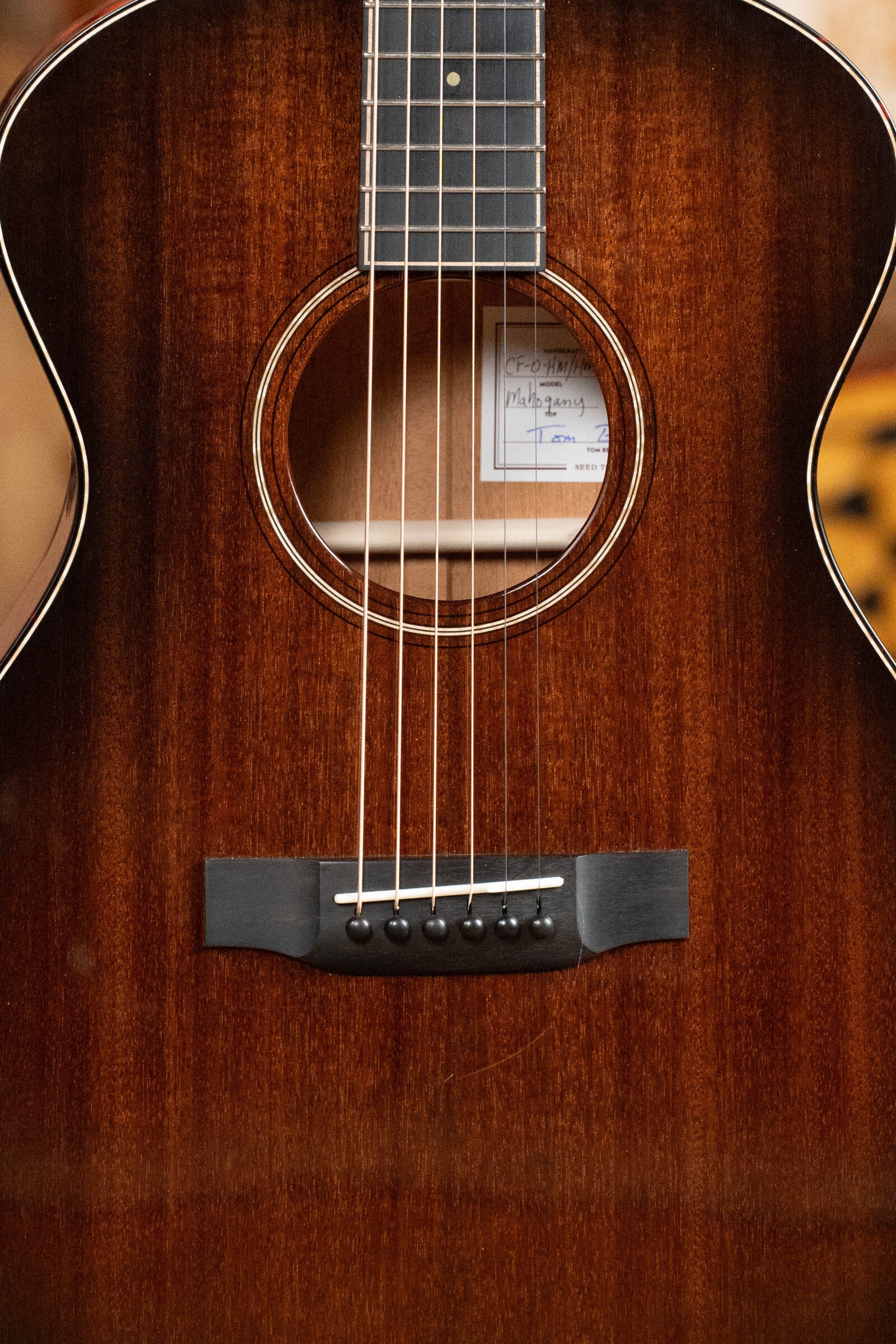 Bedell Classic Folk All Honduran Mahogany Antique Burst Orchestra Model Guitar w/Electronics #5009