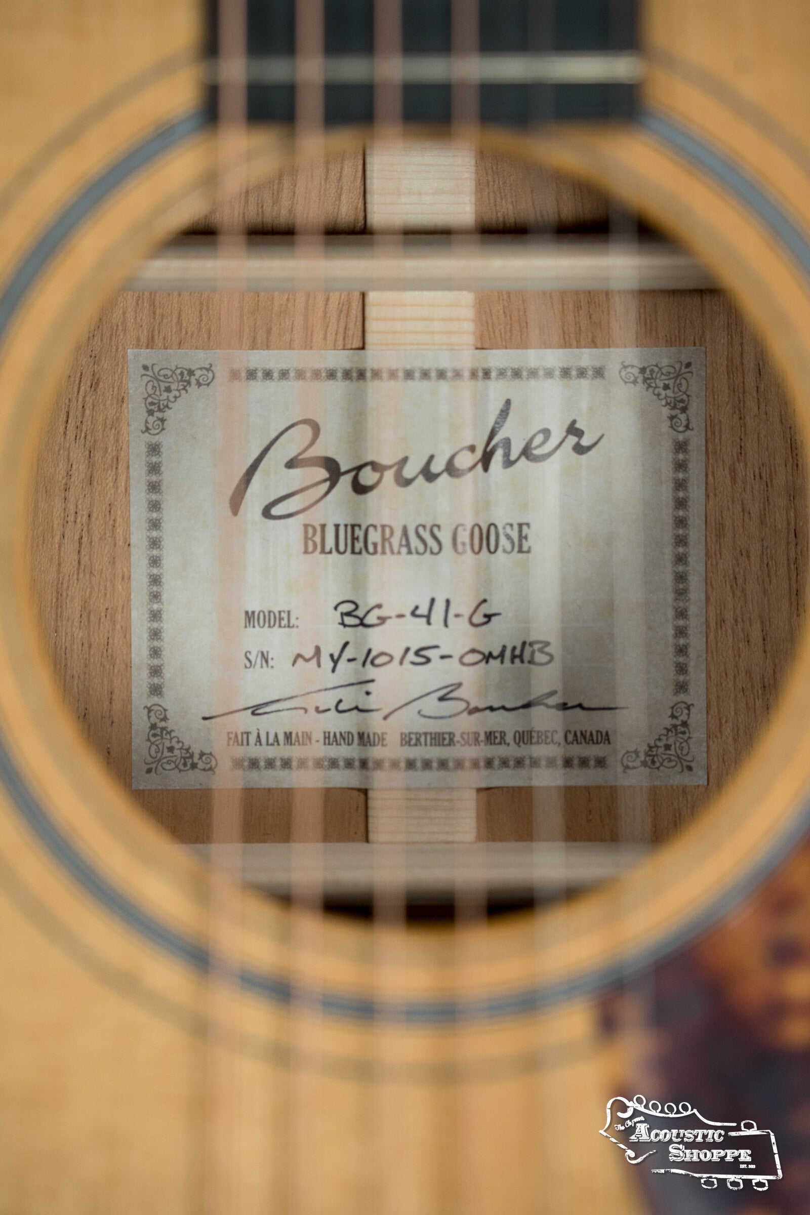 Boucher BG-41-G Bluegrass Goose Series Gold Torrefied Adirondack/Mahogany OM Acoustic Guitar #1015