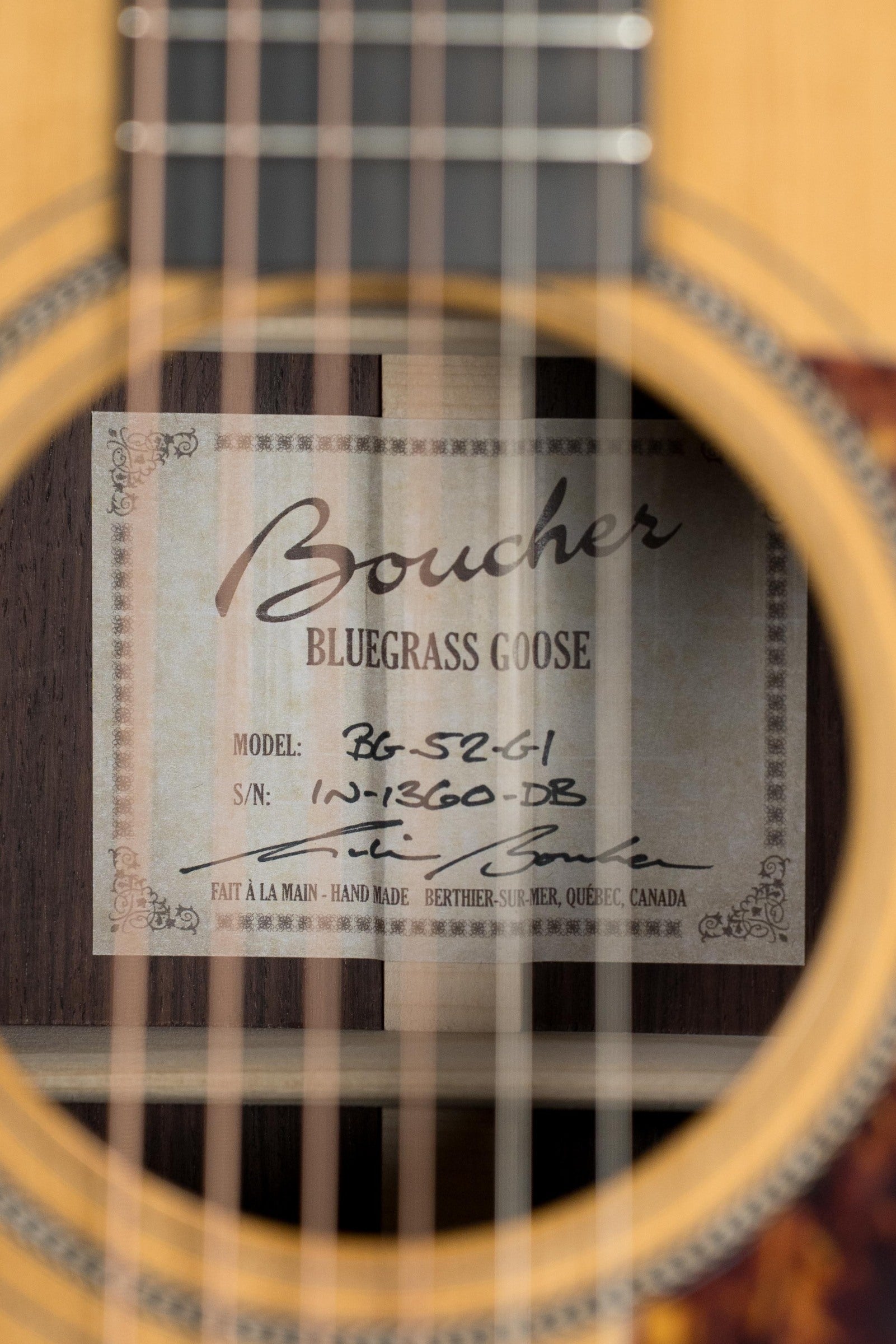 Boucher BG-52-GI Bluegrass Goose Series Torrefied Adirondack Red Spruce/East Indian Rosewood Dreadnought Guitar w/K&K Pickup #1360