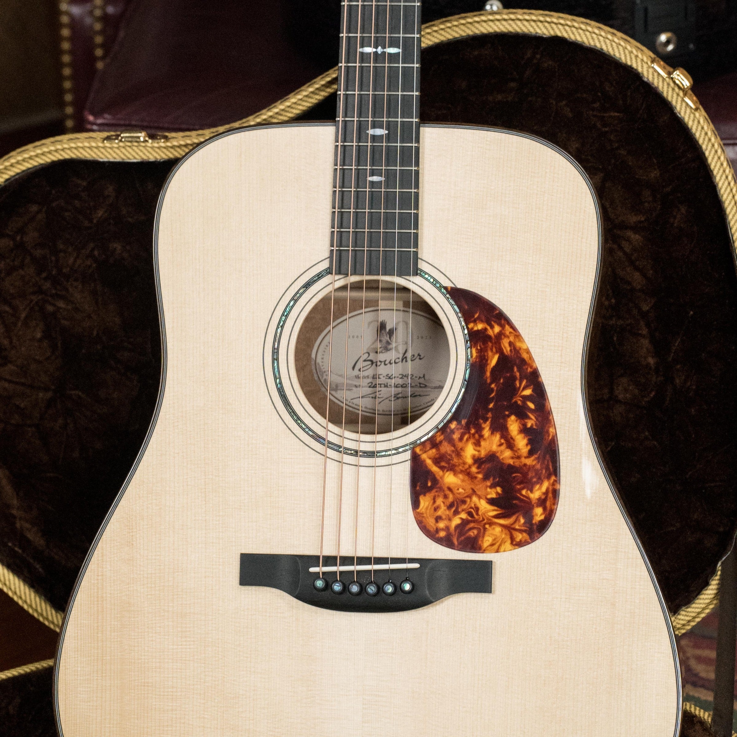Boucher Limited Edition 20th Anniversary Model Master Grade Adirondack/Quilted Sapele Dreadnought Acoustic Guitar #1002