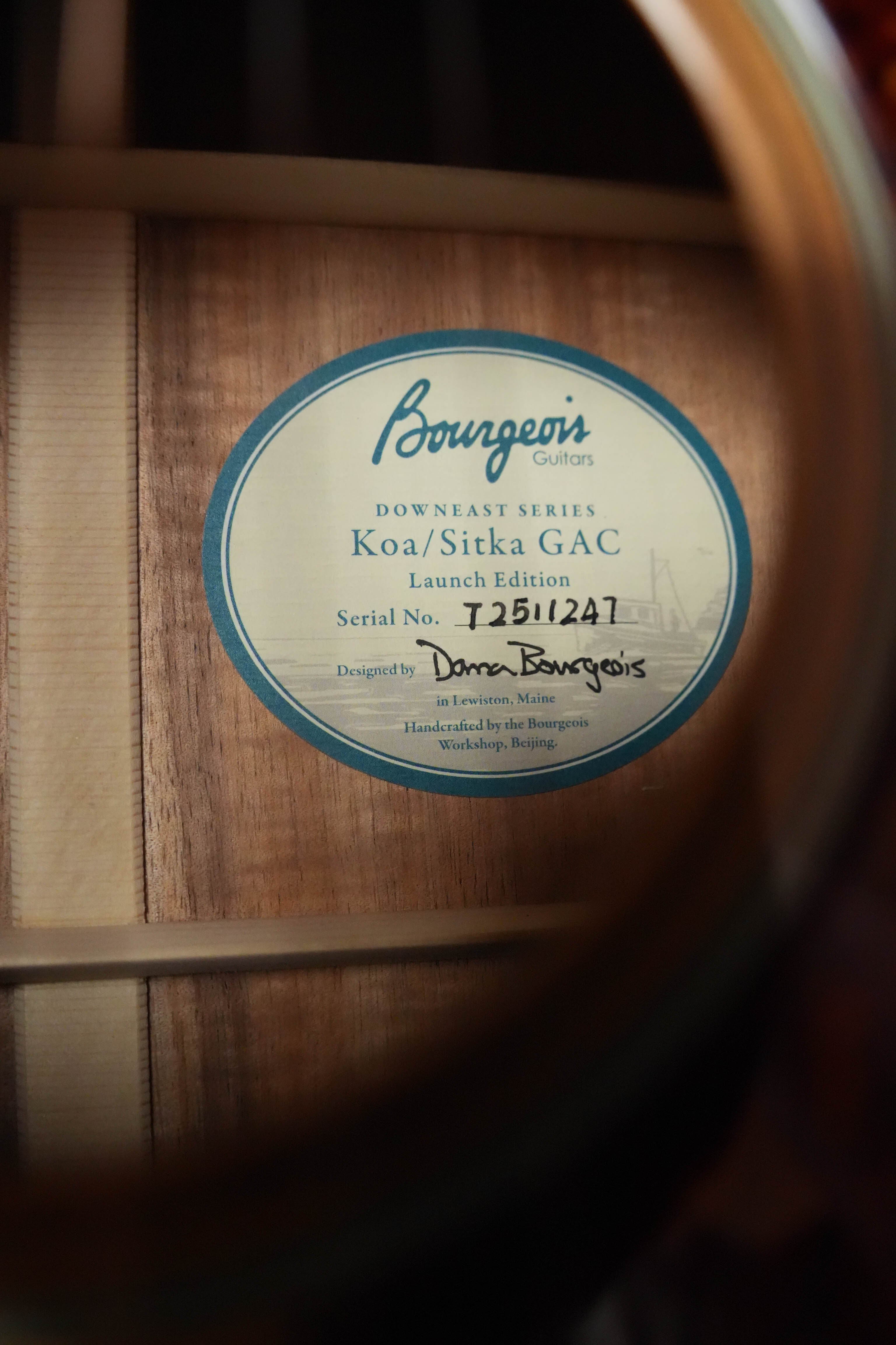 Bourgeois GACCB/DE-KOA-LE Sitka/Koa Grand Auditorium Acoustic Guitar #1247