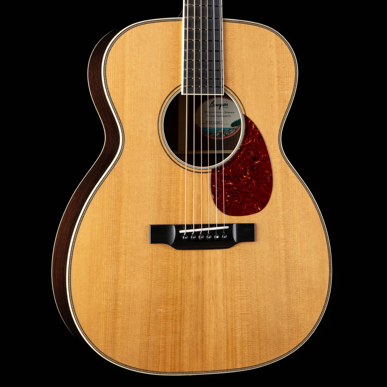 PRE-ORDER DEPOSIT ONLY *New 2026 Model* Bourgeois Large Soundhole Touchstone Series Thermo-Cured Adirondack/Rosewood OM Acoustic Guitar