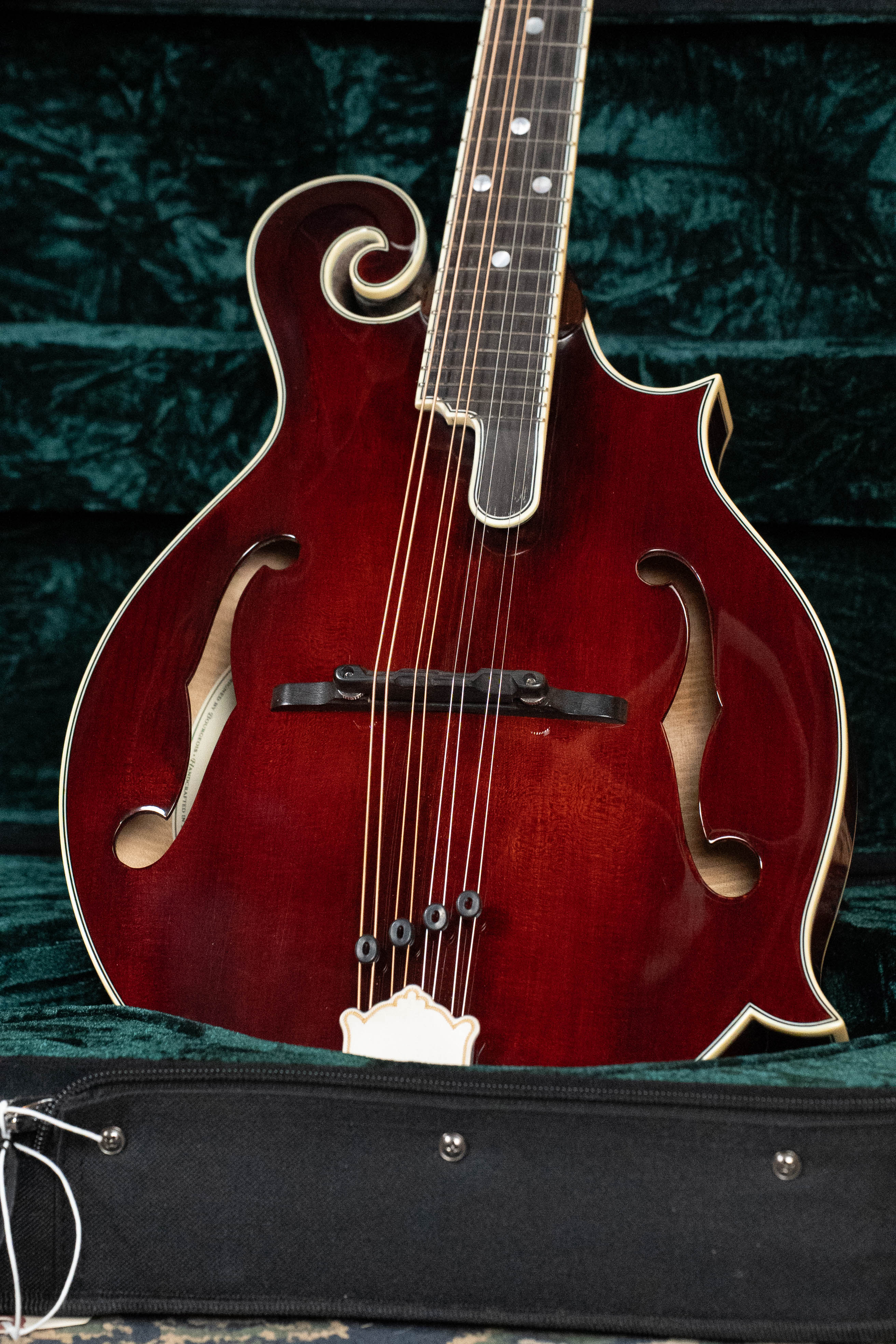 Bourgeois M5-F-CR Aged-Tone Adirondack/Maple Cordovan Red F-Style Mandolin #2001