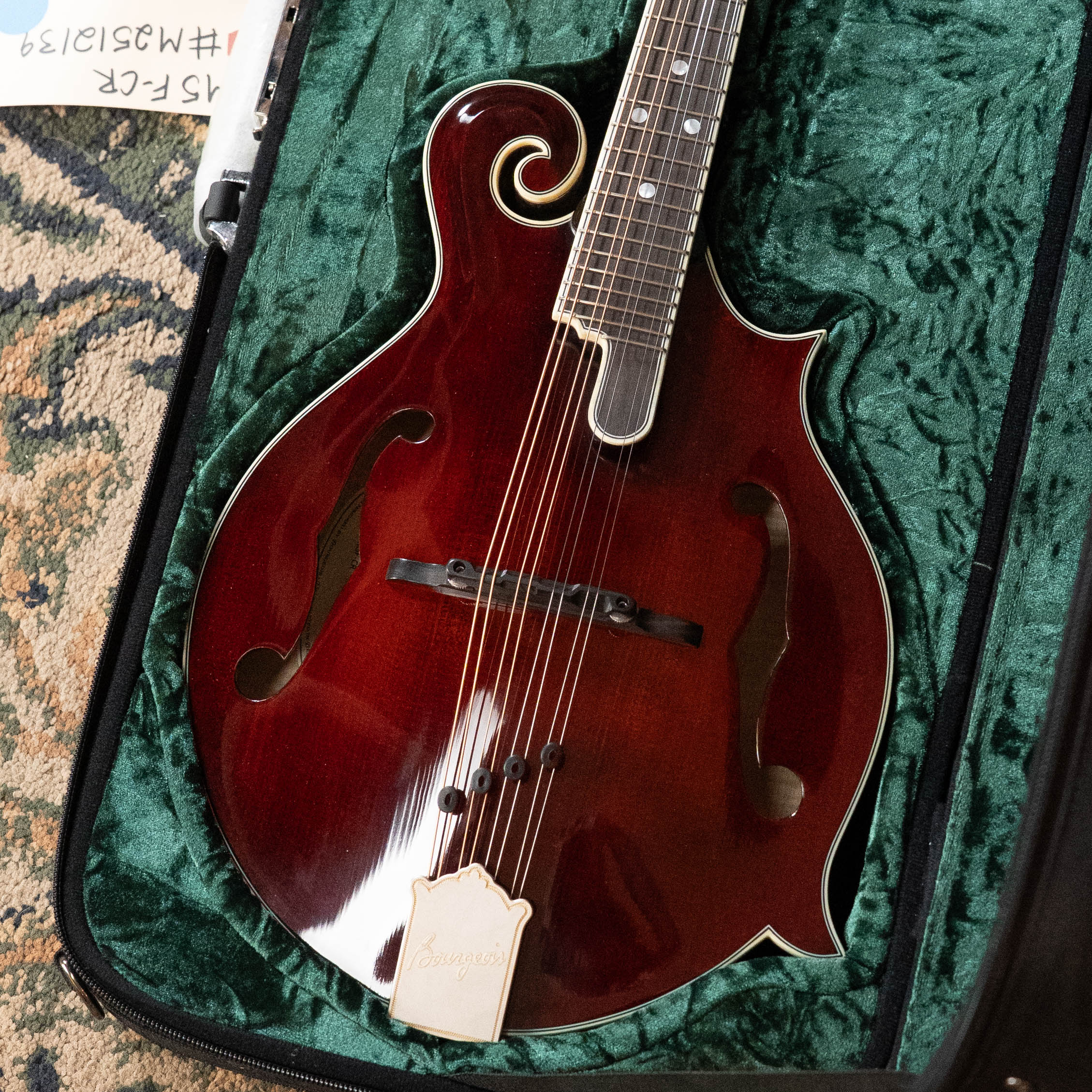 Bourgeois M5-F-CR Aged-Tone Adirondack/Maple Cordovan Red F-Style Mandolin #2139