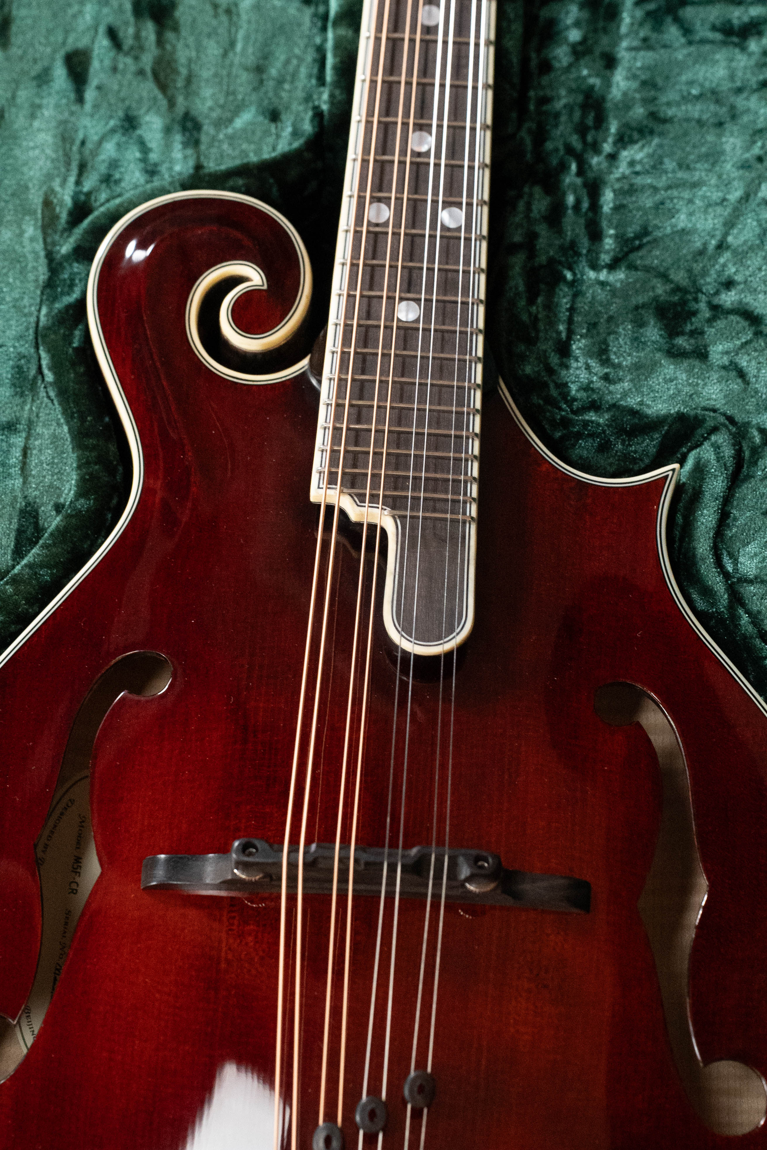 Bourgeois M5-F-CR Aged-Tone Adirondack/Maple Cordovan Red F-Style Mandolin #2139
