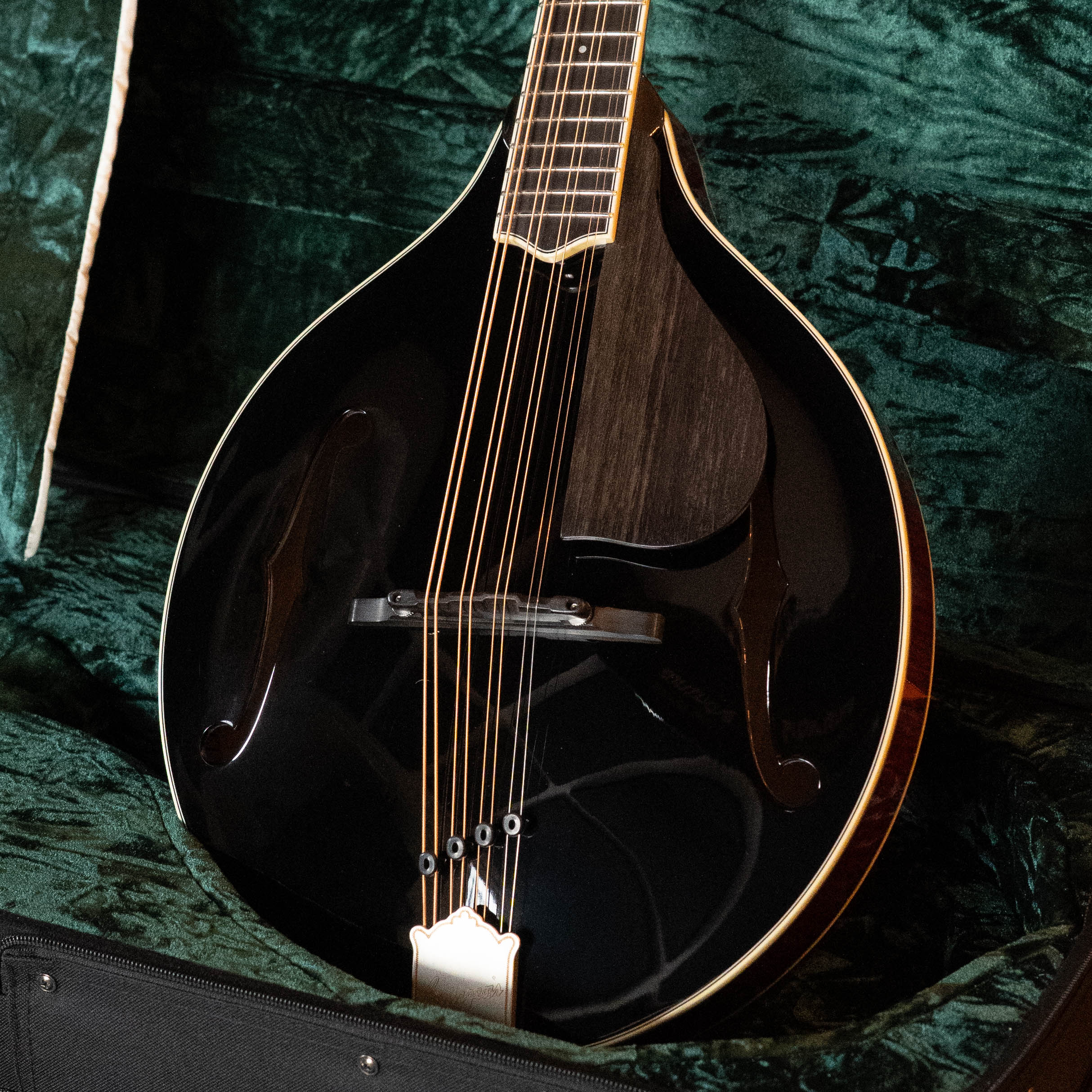 Bourgeois M5-O-BT Aged Tone Adirondack/European Curly Maple Black Octave Mandolin #2114