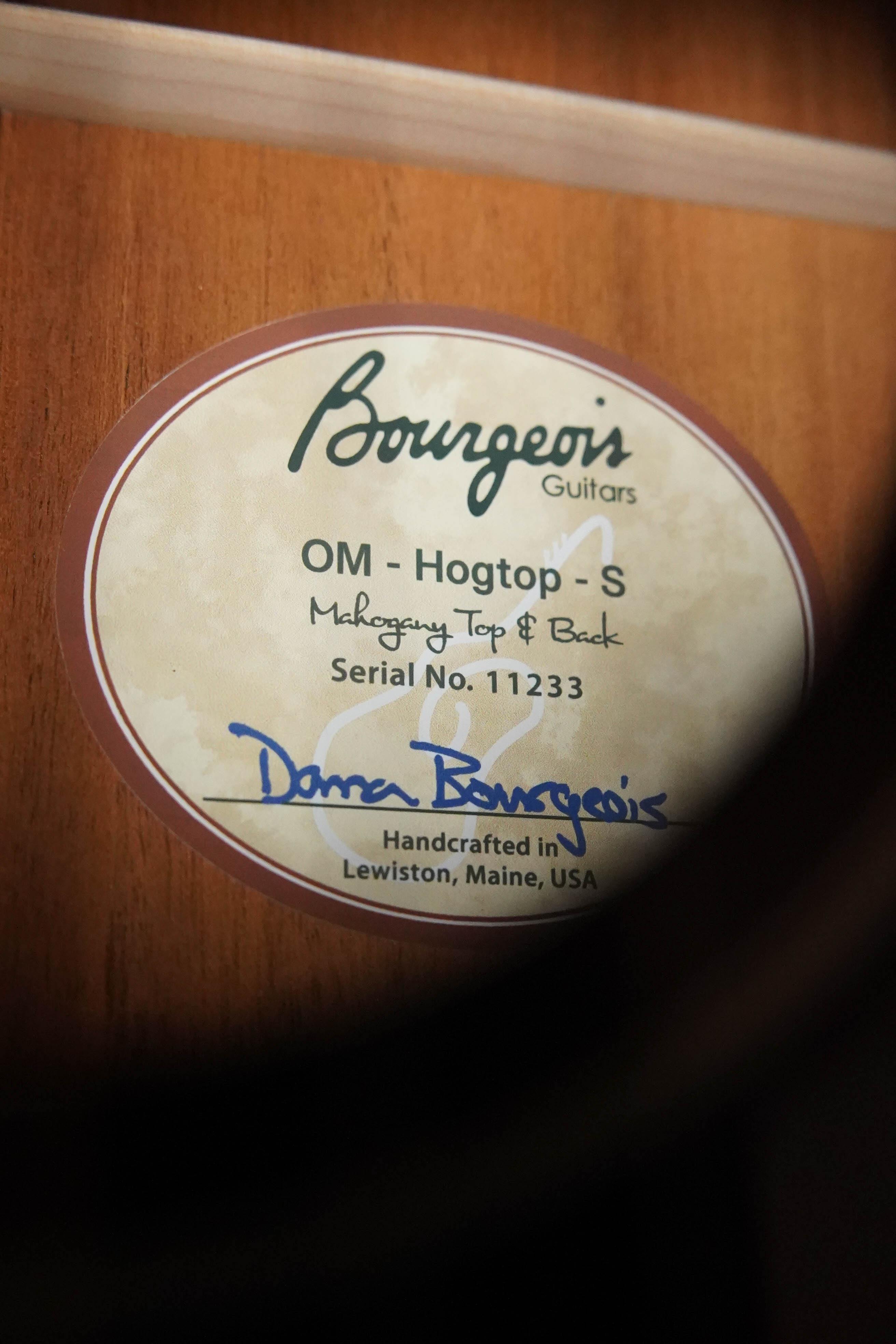 Bourgeois PSHT-OM-S Professional Series Hog Top All Mahogany Satin Finish Orchestra Model Acoustic Guitar #1233