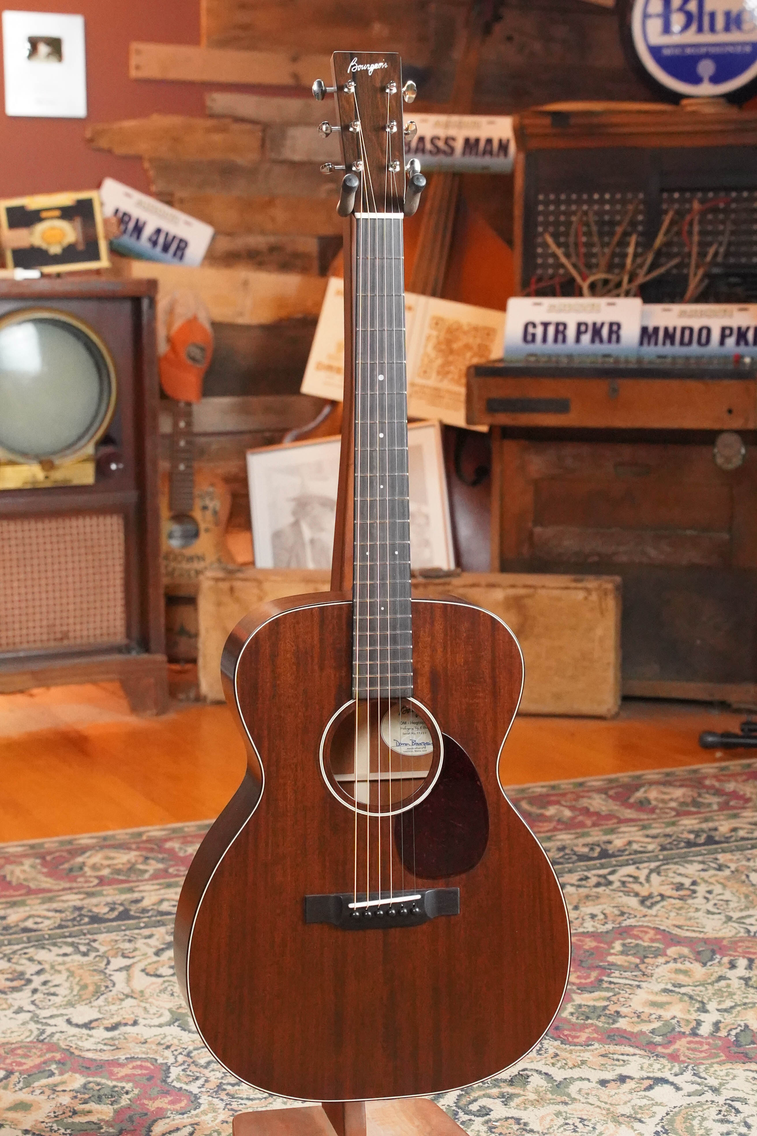 Bourgeois PSHT-OM-S Professional Series Hog Top All Mahogany Satin Finish Orchestra Model Acoustic Guitar #1233
