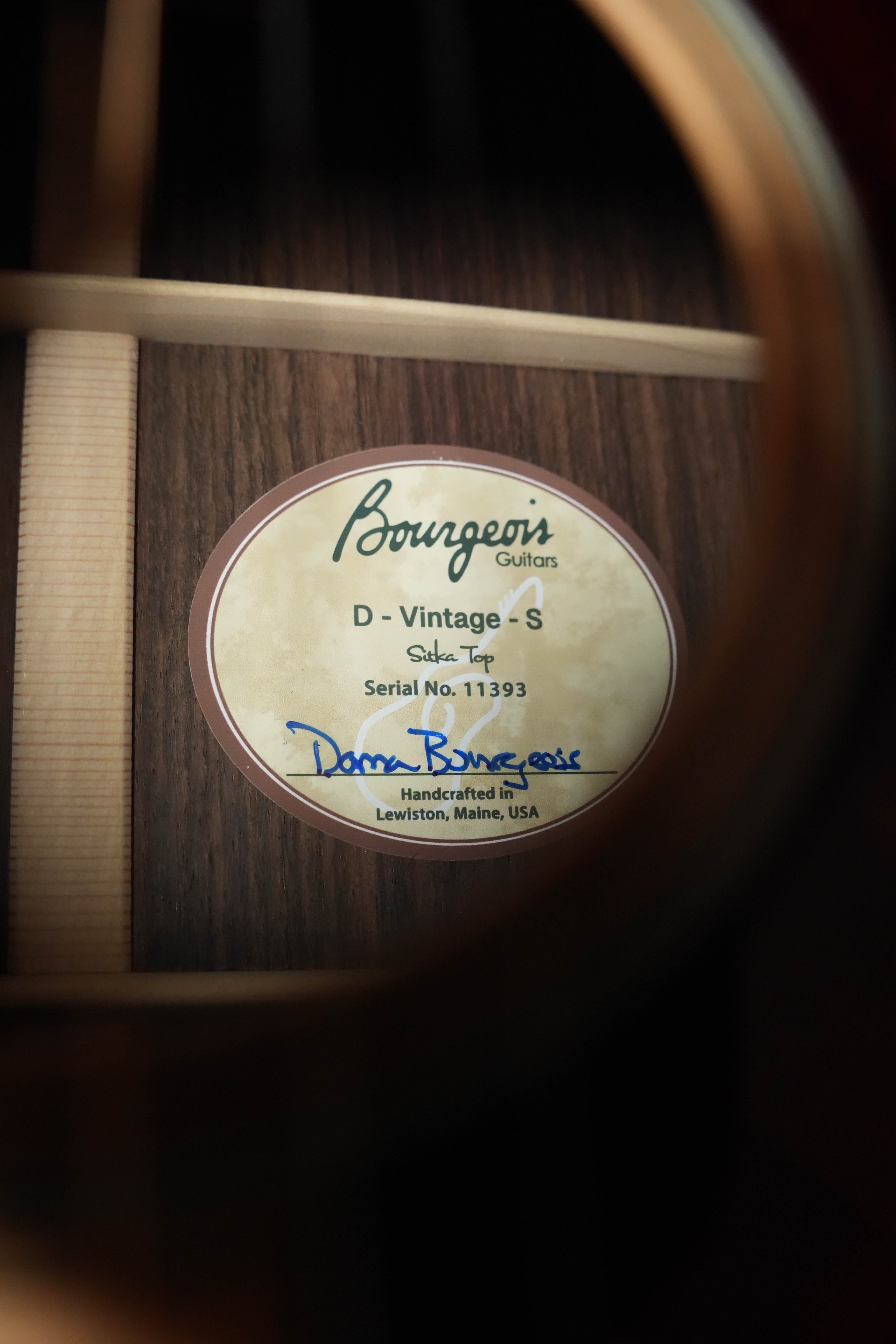 Bourgeois Professional Series Sitka/Rosewood Vintage Satin Dreadnought Acoustic Guitar #1393