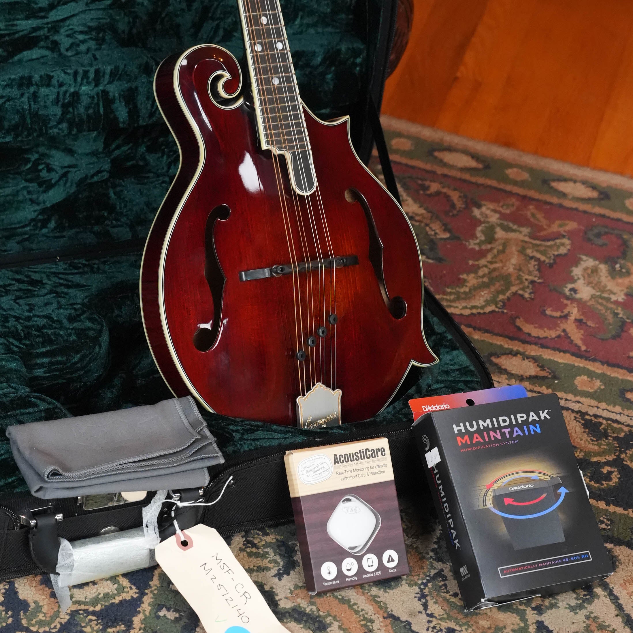 Bourgeois TAS Exclusive M5-F-CR Aged-Tone Adirondack/Maple Cordovan Red F-Style Mandolin #2140