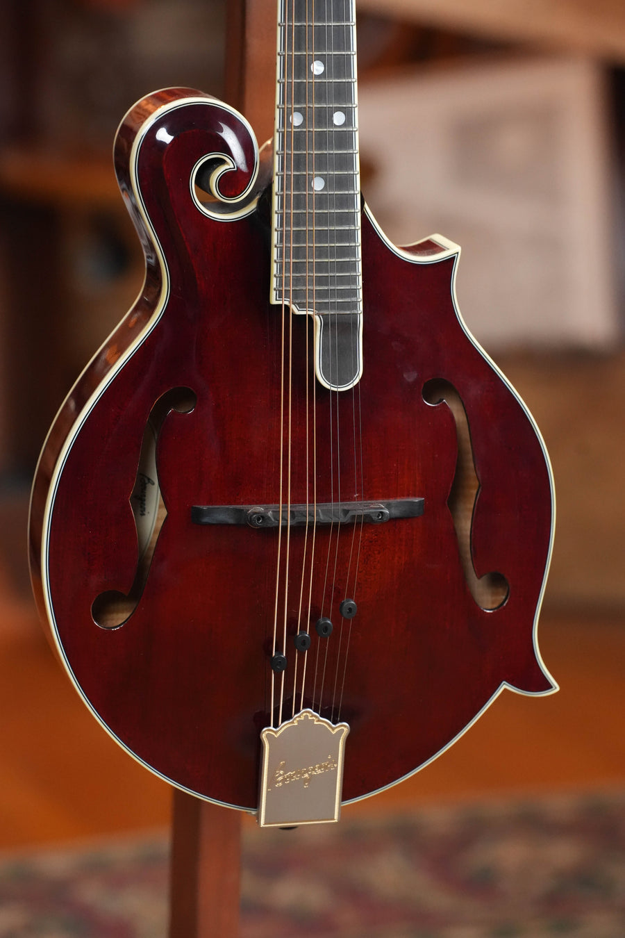 Bourgeois TAS Exclusive M5-F-CR Aged-Tone Adirondack/Maple Cordovan Red F-Style Mandolin #2140
