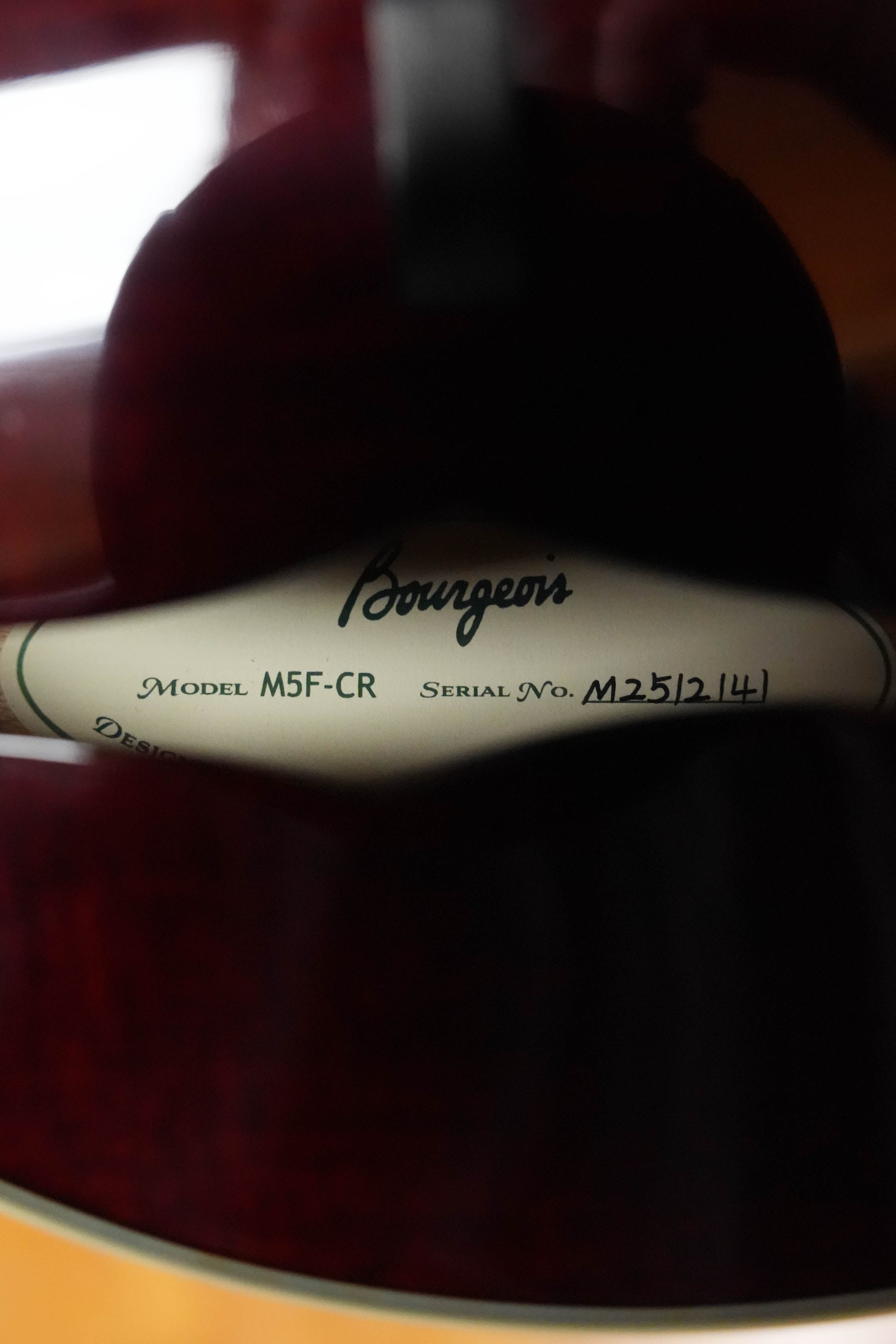 Bourgeois TAS Exclusive M5-F-CR Aged-Tone Adirondack/Maple Cordovan Red F-Style Mandolin #2141