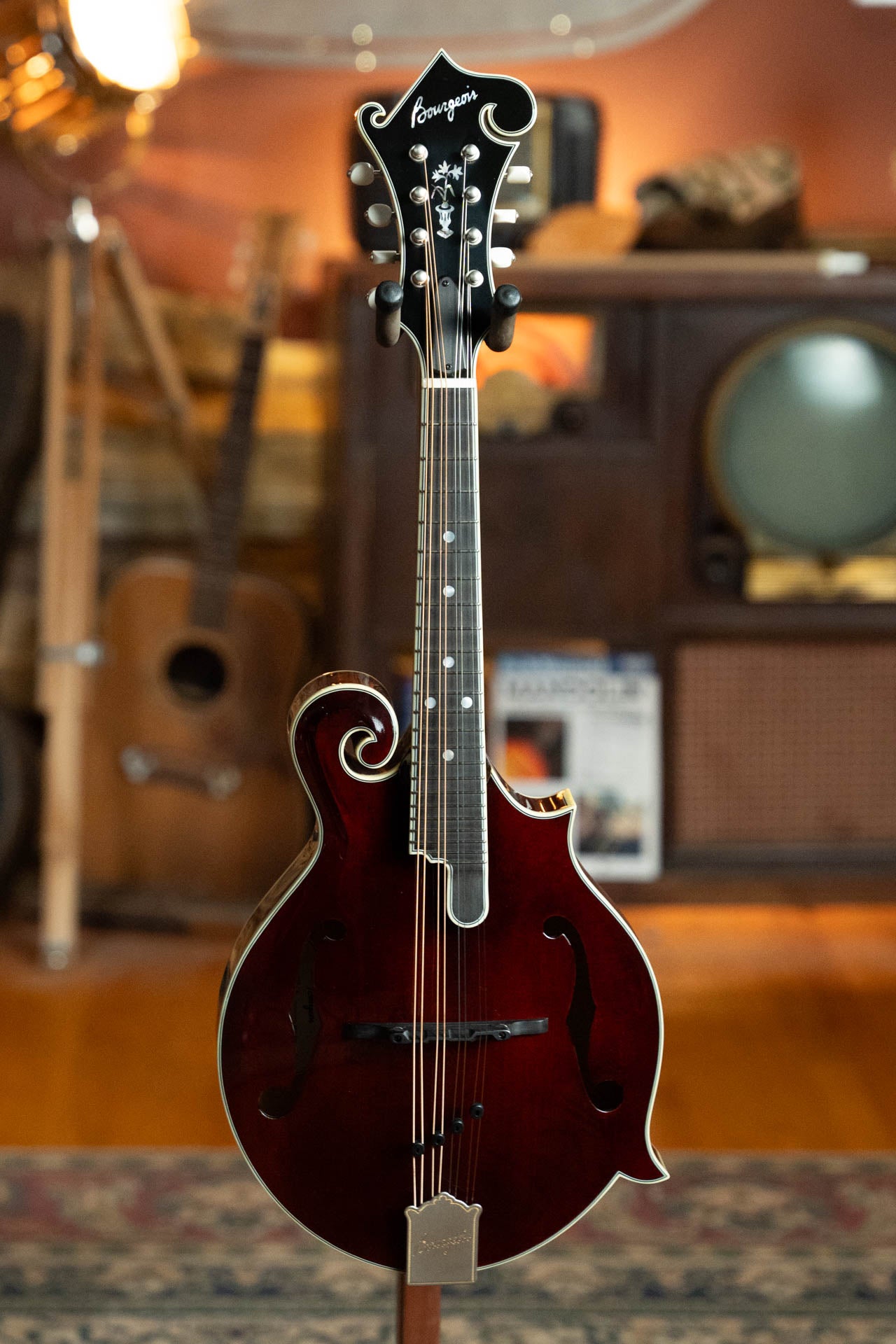 Bourgeois TAS Exclusive M5-F-CR Aged-Tone Adirondack/Maple Cordovan Red F-Style Mandolin #2136