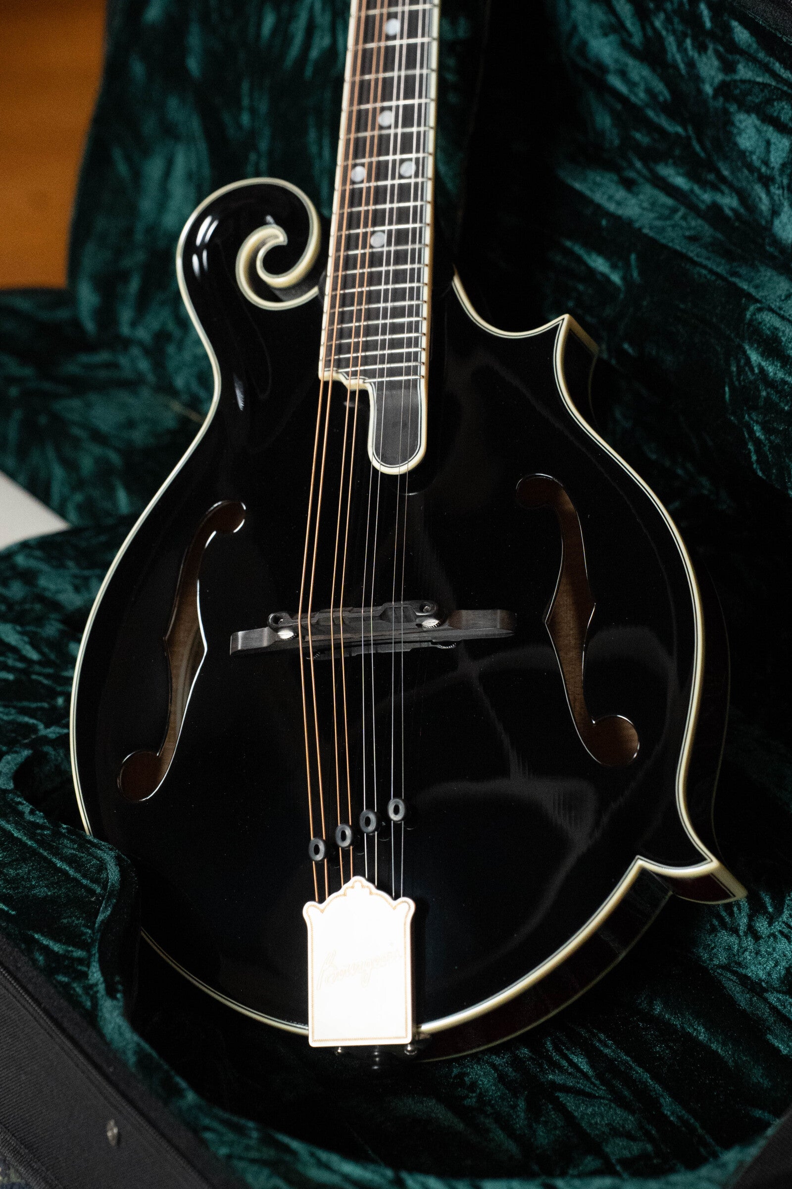 Bourgeois M5-F-BT Aged-Tone Adirondack/Maple Black Top F-Style Mandolin #6111