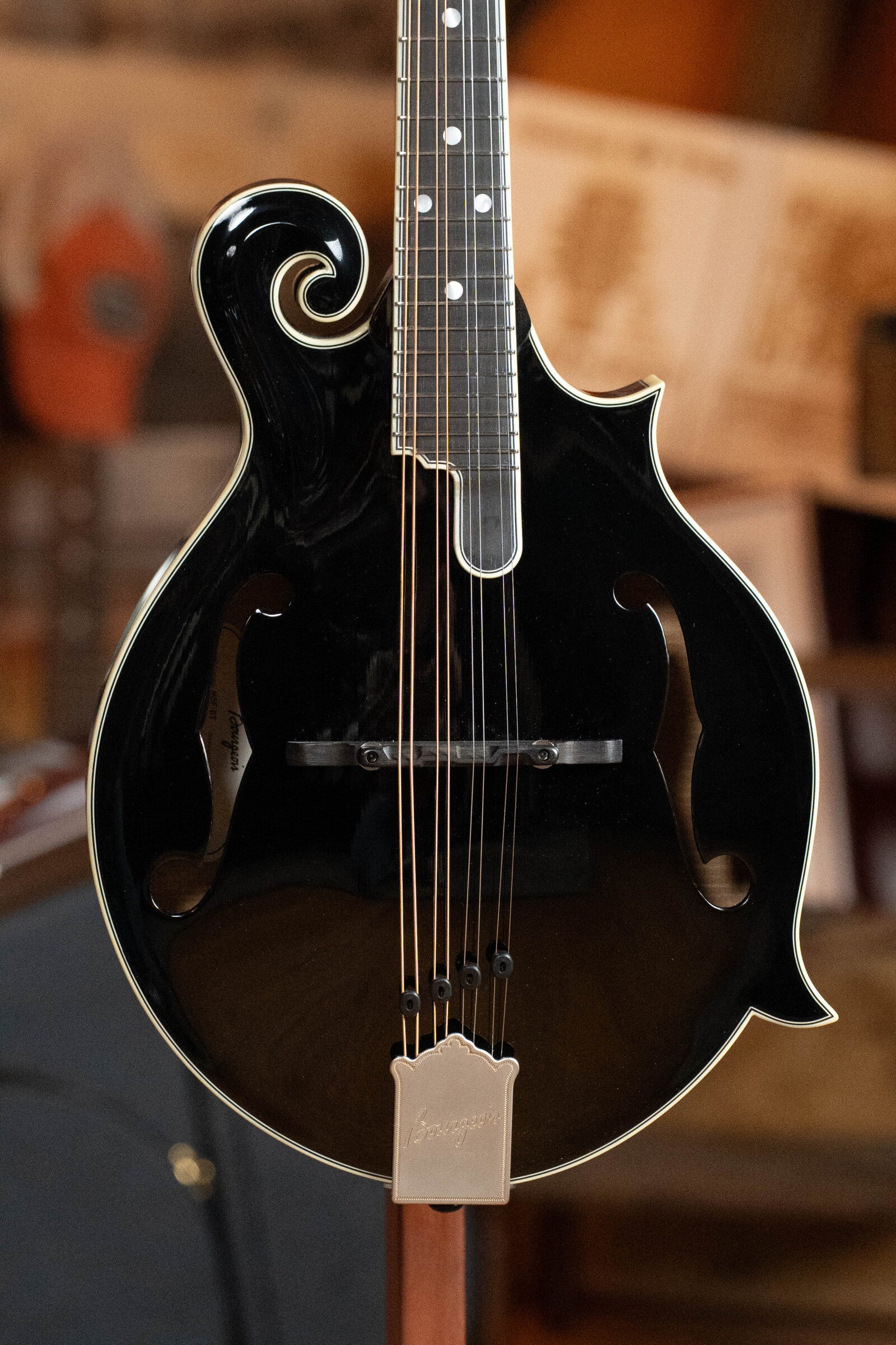 Bourgeois M5-F-BT Aged-Tone Adirondack/Maple Black Top F-Style Mandolin #6111