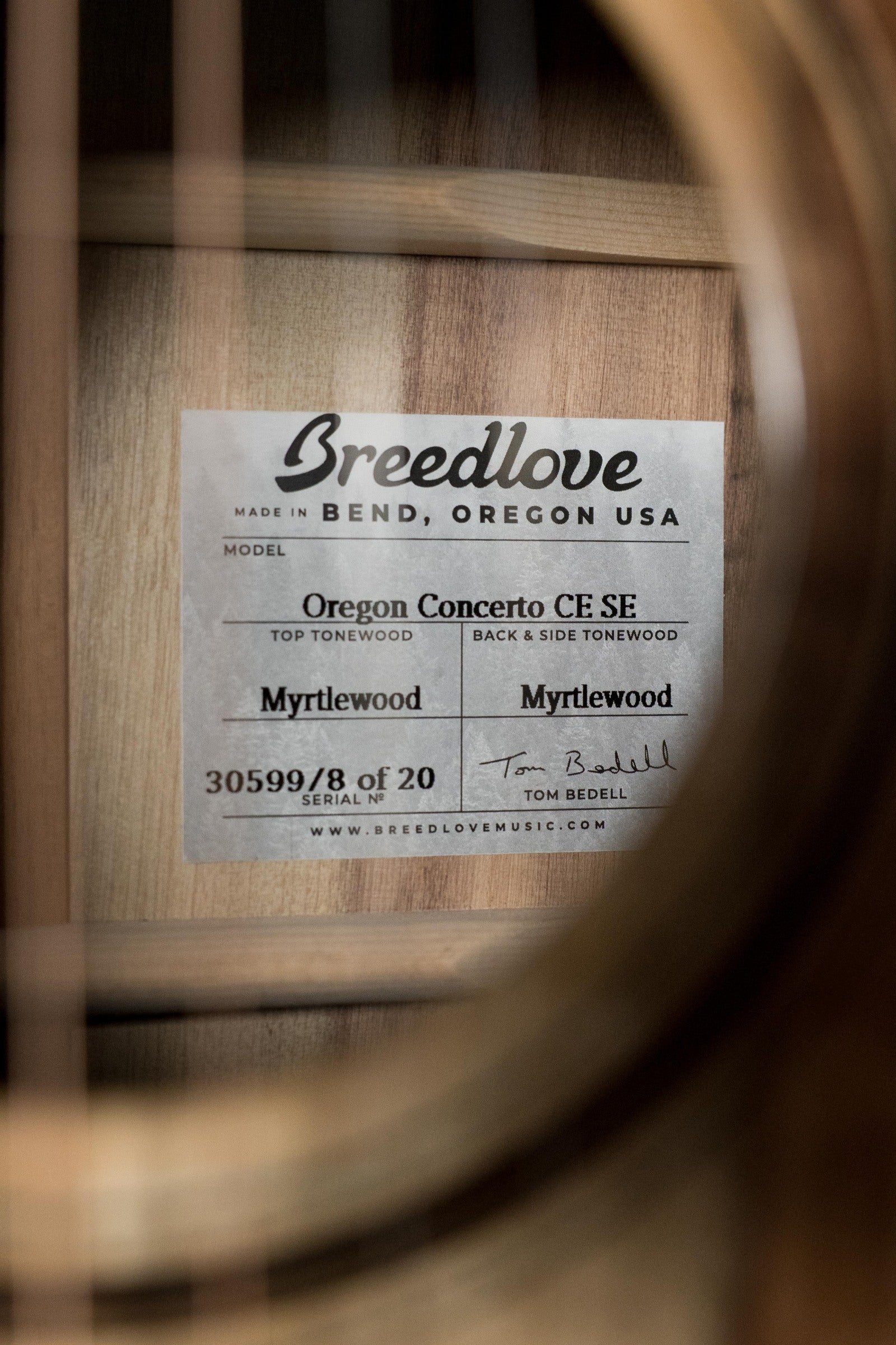 Breedlove Special Edition Oregon Series All Myrtlewood Dreadnought Concerto Cutaway Guitar w/Pickup #08/20