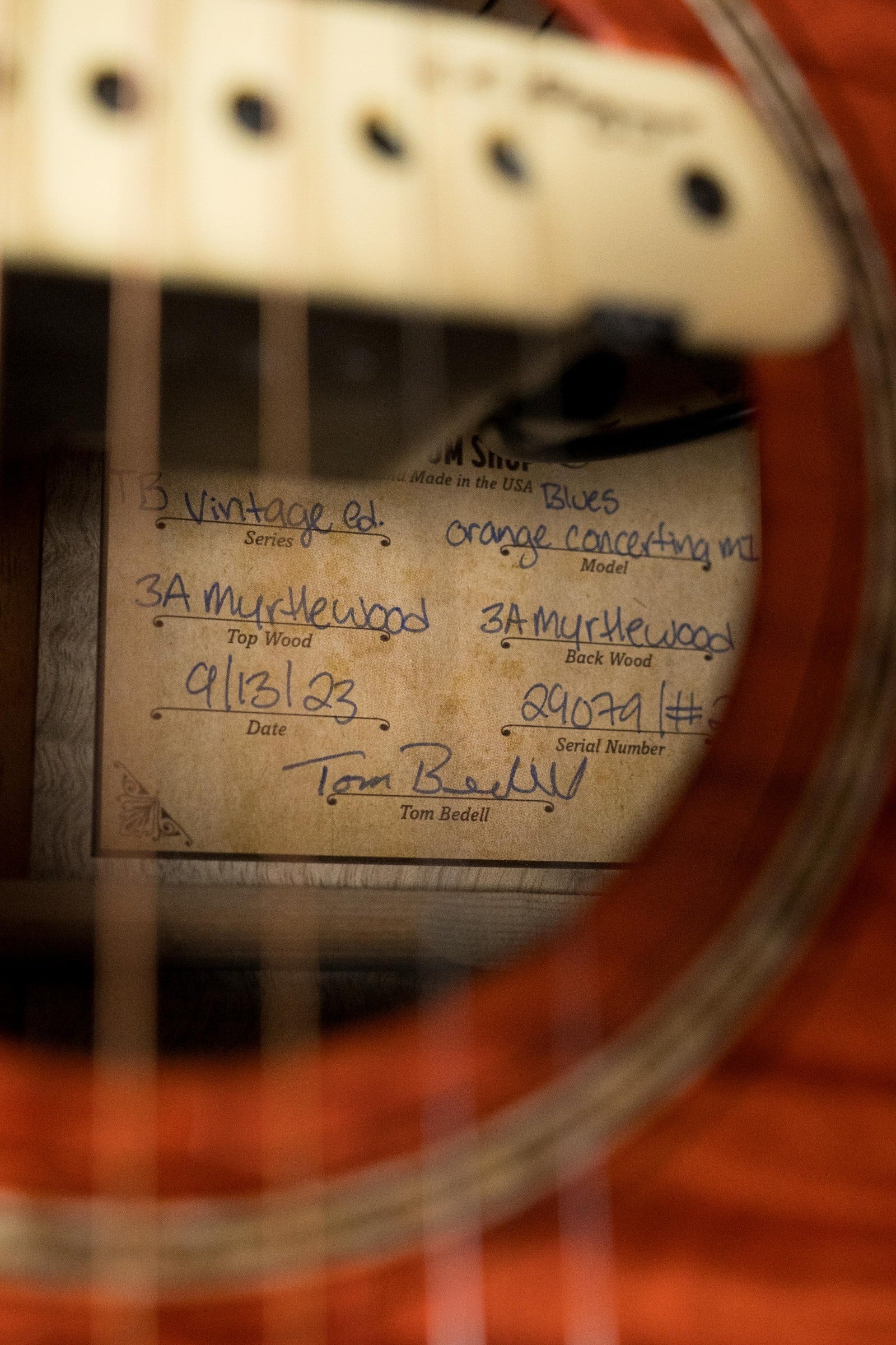 *Dread-Not Certified Floor Model* Breedlove Tom Bedell's Blues Orange Vintage Edition All Myrtlewood Concertina Cutaway Acoustic Guitar w/ LR Baggs M1 Pickup #9079