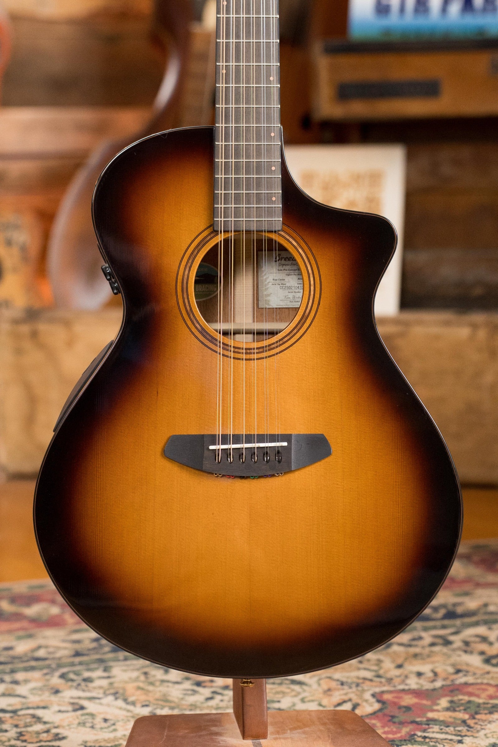 Breedlove Wildwood Pro Series All Mahogany Cutaway Dreadnought Concerto Suede Guitar w/Electronics #1832
