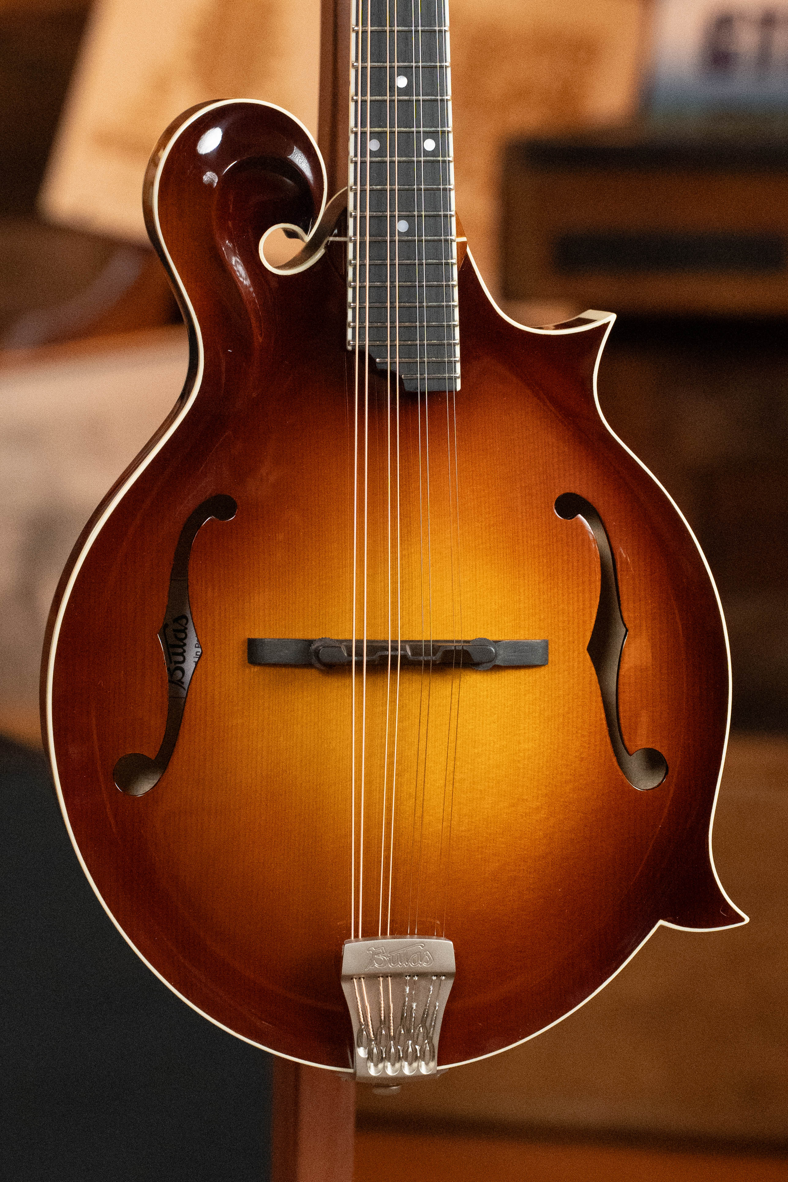 Bulas Carpathian Spruce/Curly Maple Gloss Tobacco Sunburst F-Style Mandolin #6116