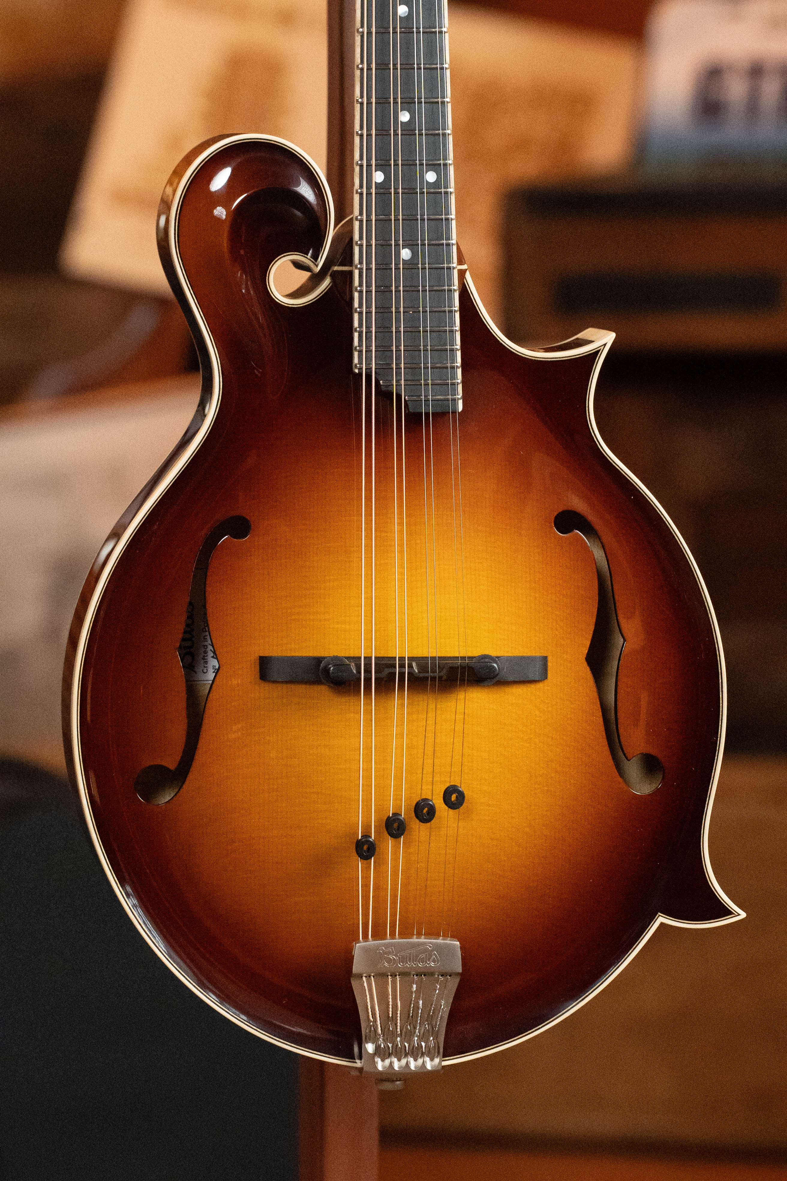 Bulas Carpathian Spruce/Curly Maple Persephone Cremona Sunburst F-Style Mandolin #7125