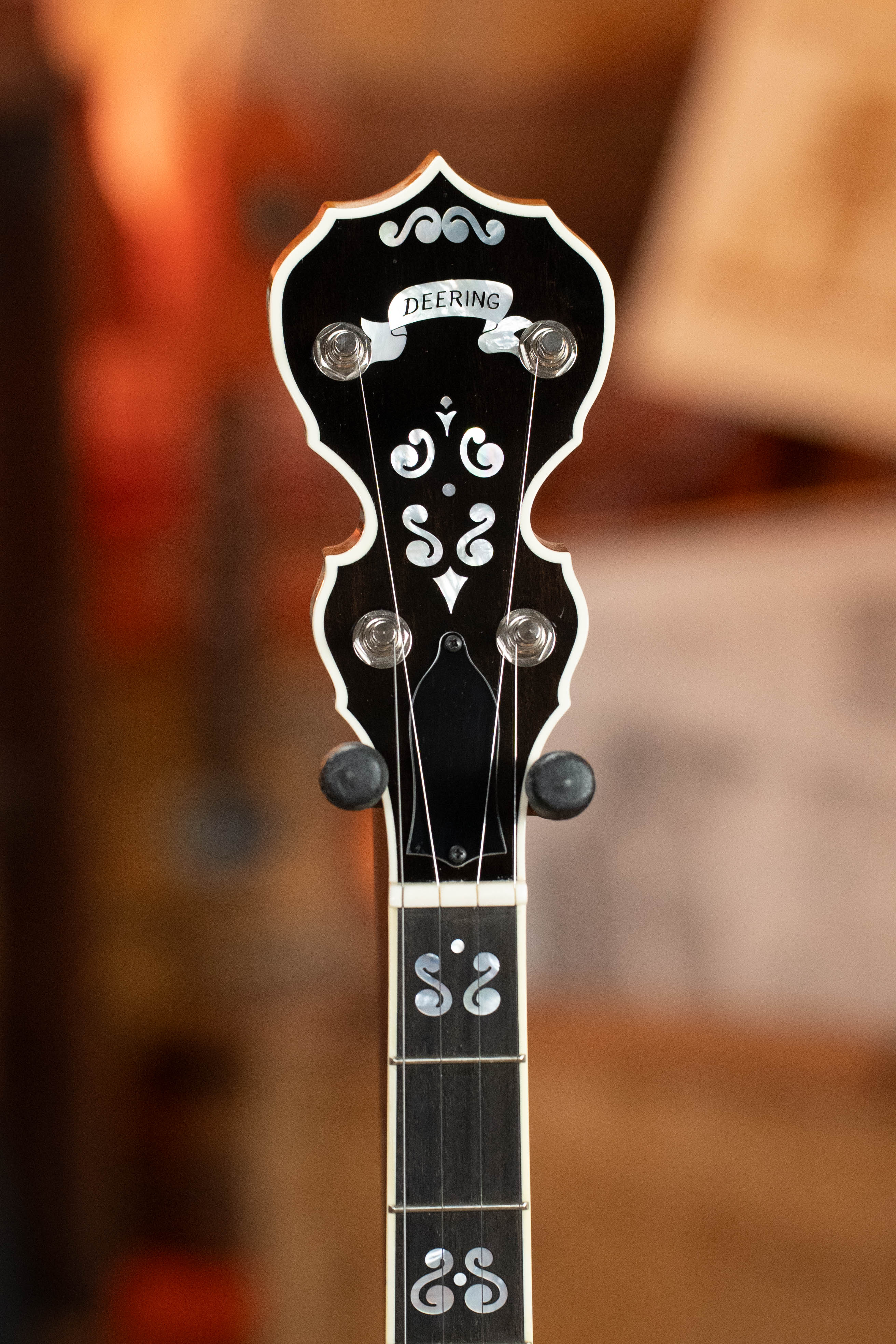 Deering Calico 5 String Curly Maple Resonator Banjo w/Spikes Installed #AX45