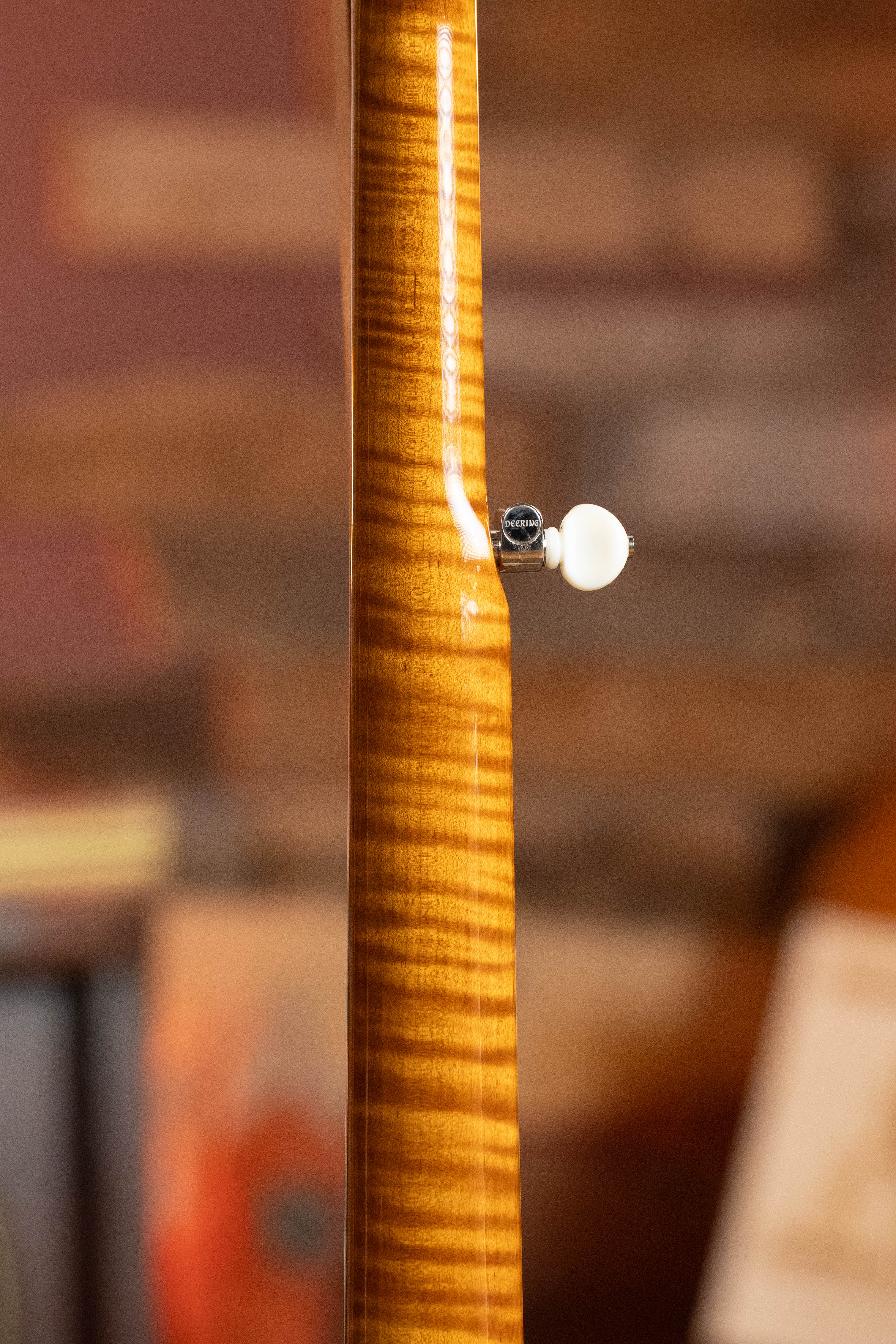 Deering Calico 5 String Curly Maple Resonator Banjo w/Spikes Installed #BC03