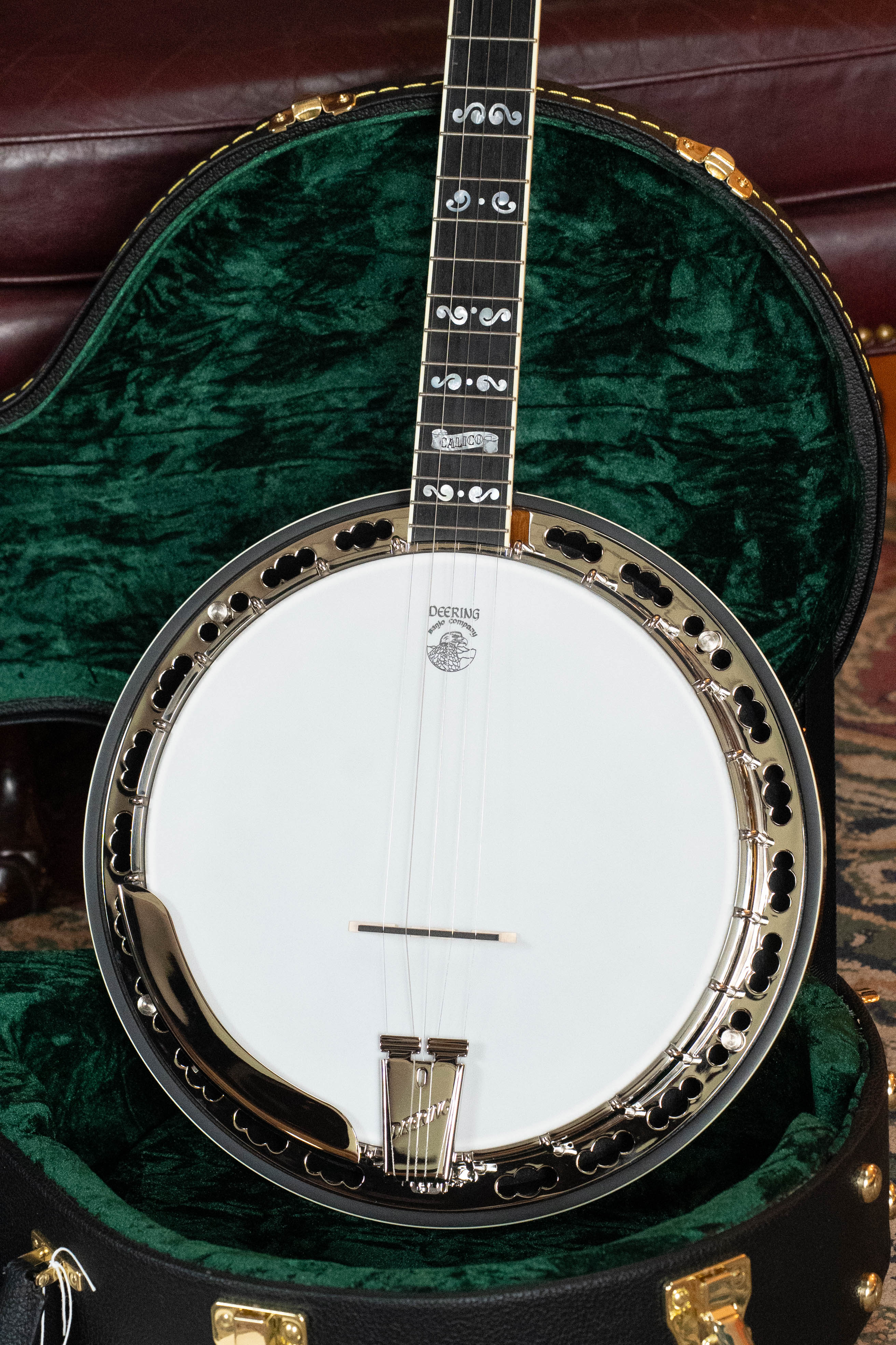 Deering Calico 5 String Curly Maple Resonator Banjo w/Spikes Installed #BC03