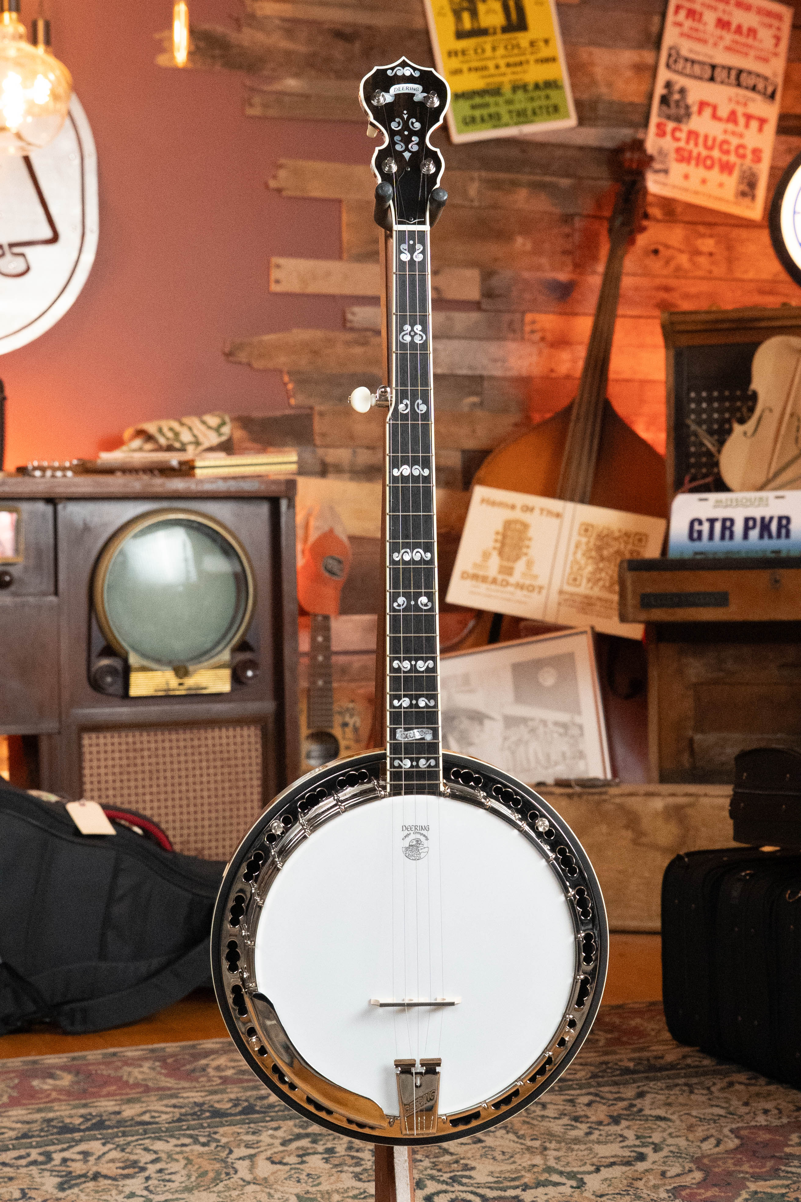 Deering Calico 5 String Curly Maple Resonator Banjo w/Spikes Installed #BC03