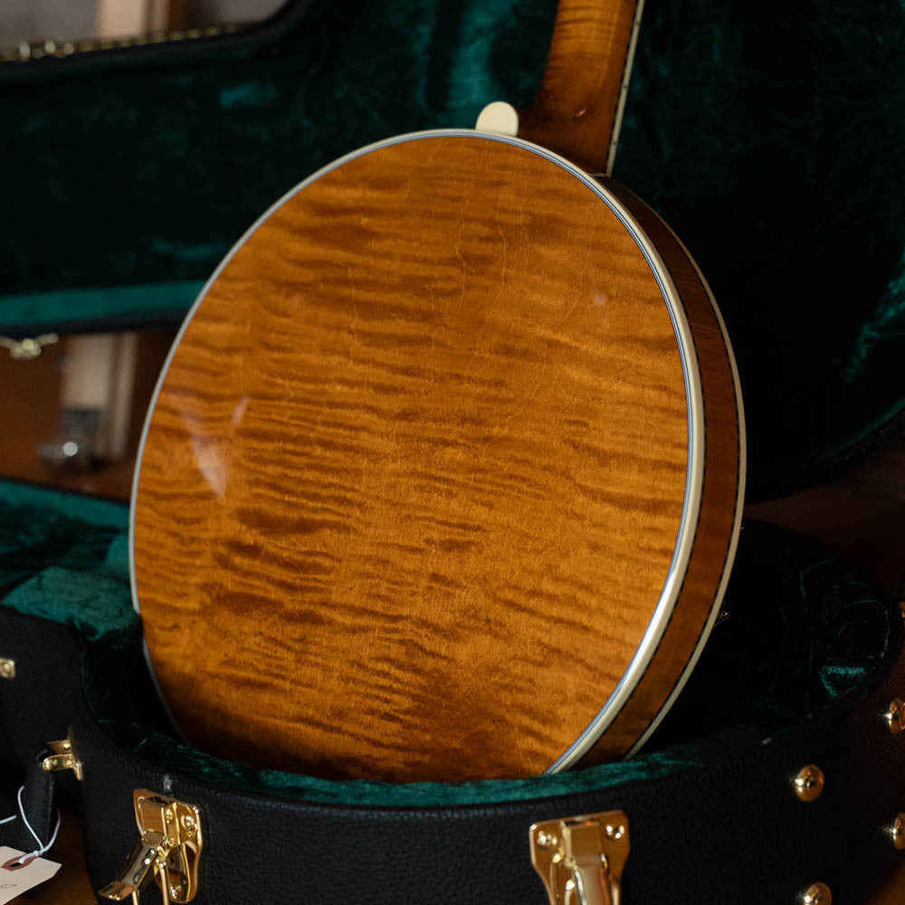 Deering Calico 5 String Curly Maple Resonator Banjo w/Spikes Installed #AX45