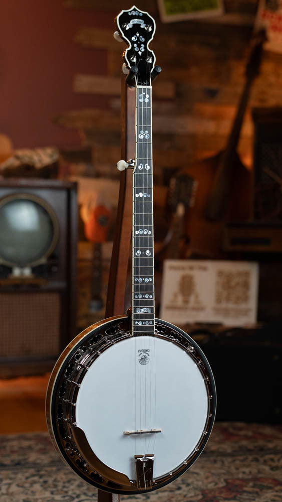 Deering Calico 5 String Curly Maple Resonator Banjo w/Spikes Installed #AX45
