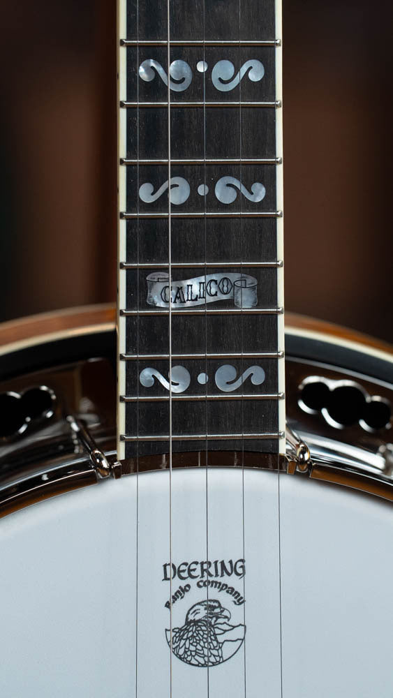 Deering Calico 5 String Curly Maple Resonator Banjo w/Spikes Installed #AX45