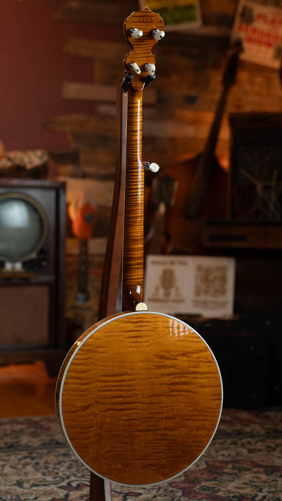 Deering Calico 5 String Curly Maple Resonator Banjo w/Spikes Installed #AX45