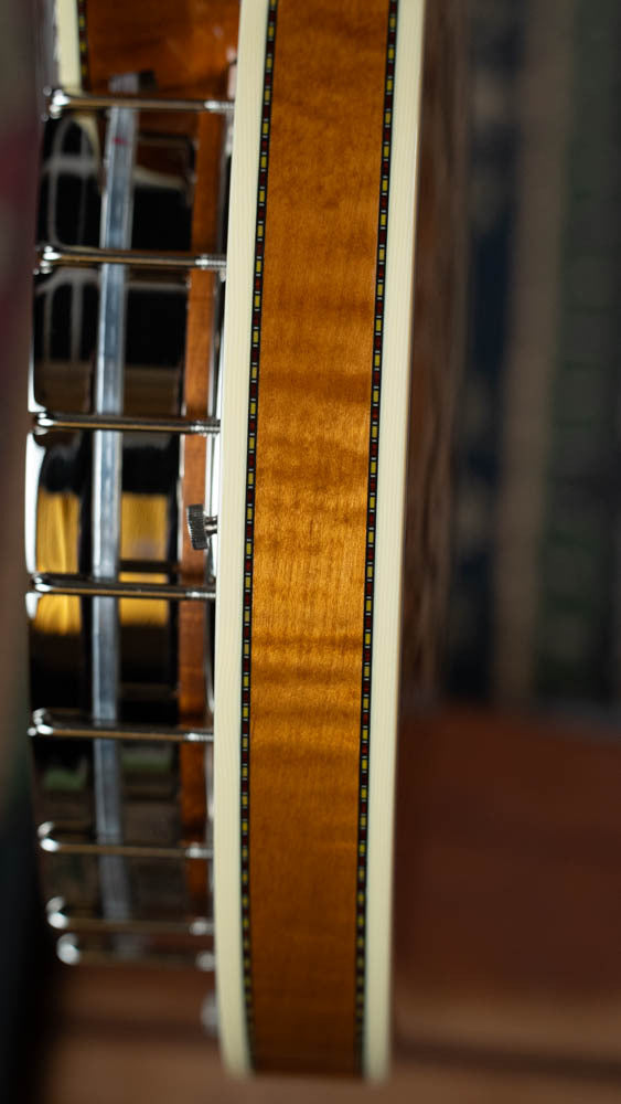 Deering Calico 5 String Curly Maple Resonator Banjo w/Spikes Installed #AX45