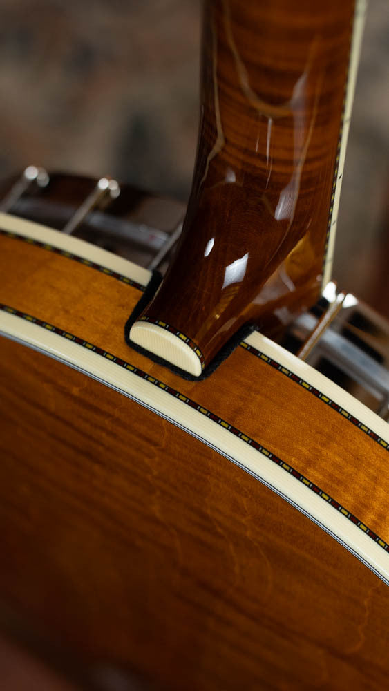 Deering Calico 5 String Curly Maple Resonator Banjo w/Spikes Installed #AX45
