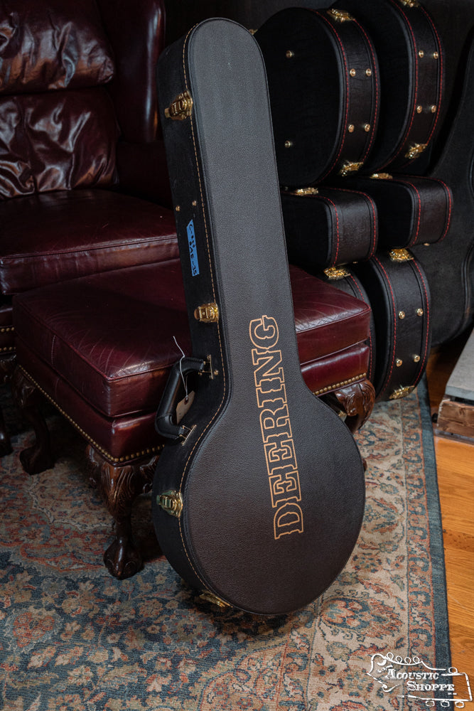 Deering Calico 5 String Curly Maple Resonator Banjo w/Spikes Installed #AX45
