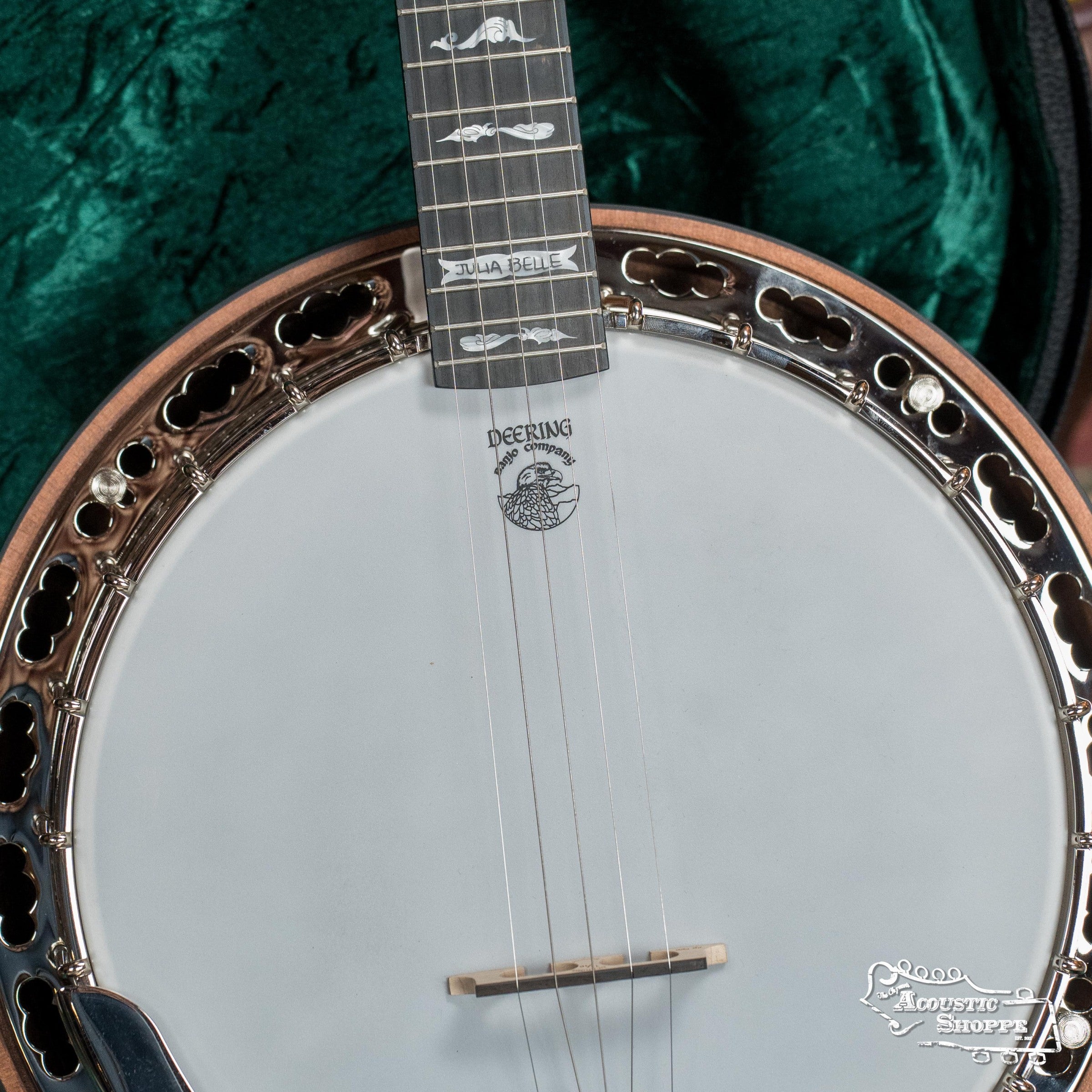 Deering Julia Belle 5 String Resonator Banjo w/Spikes Installed #0059