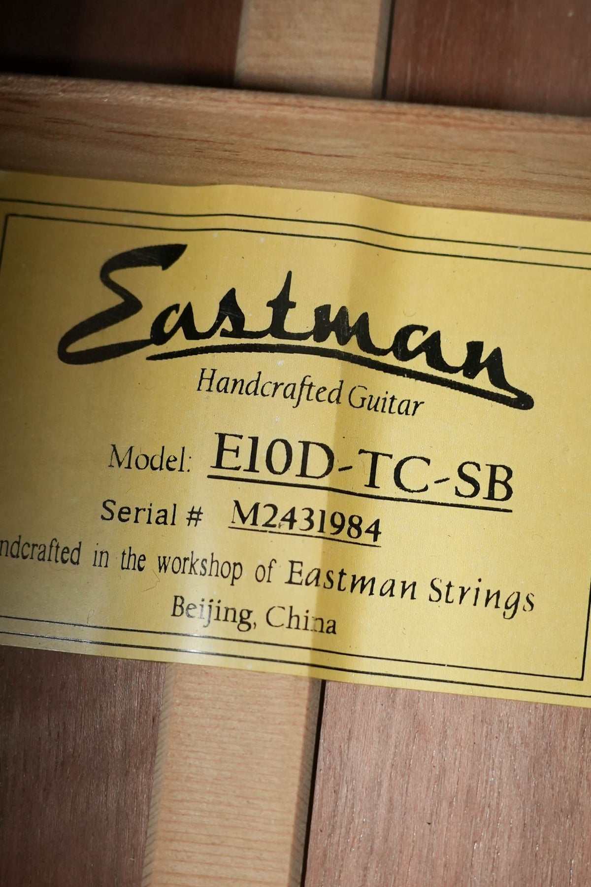 *Dread-Not Certified Used* Eastman E10D-TC-SB Sunburst Dreadnought Acoustic Guitar #1984