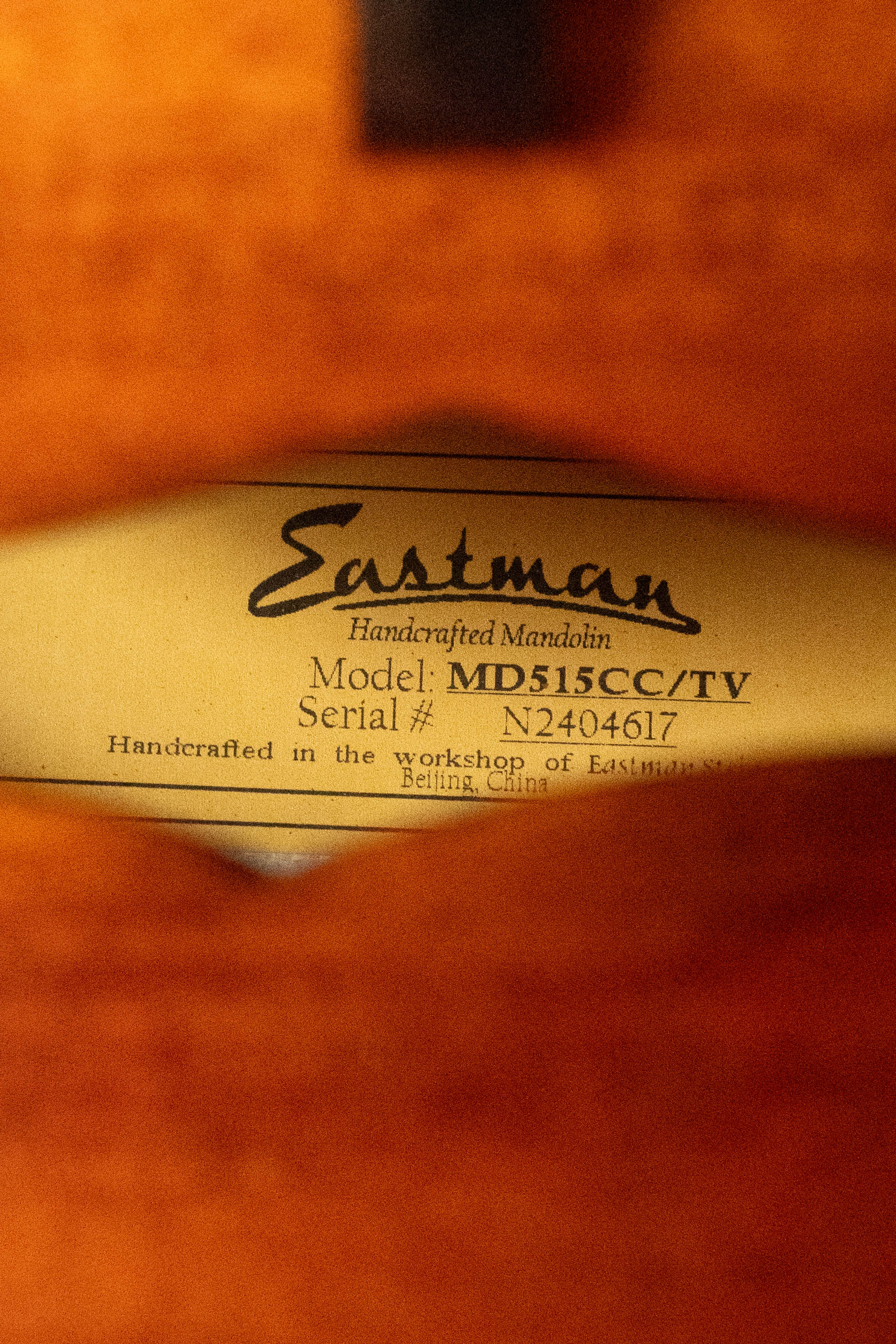 *Dread-Not Certified Used* Eastman MD515CC/TV Comfort Contour TrueTone Vintage F-Style Mandolin #4617