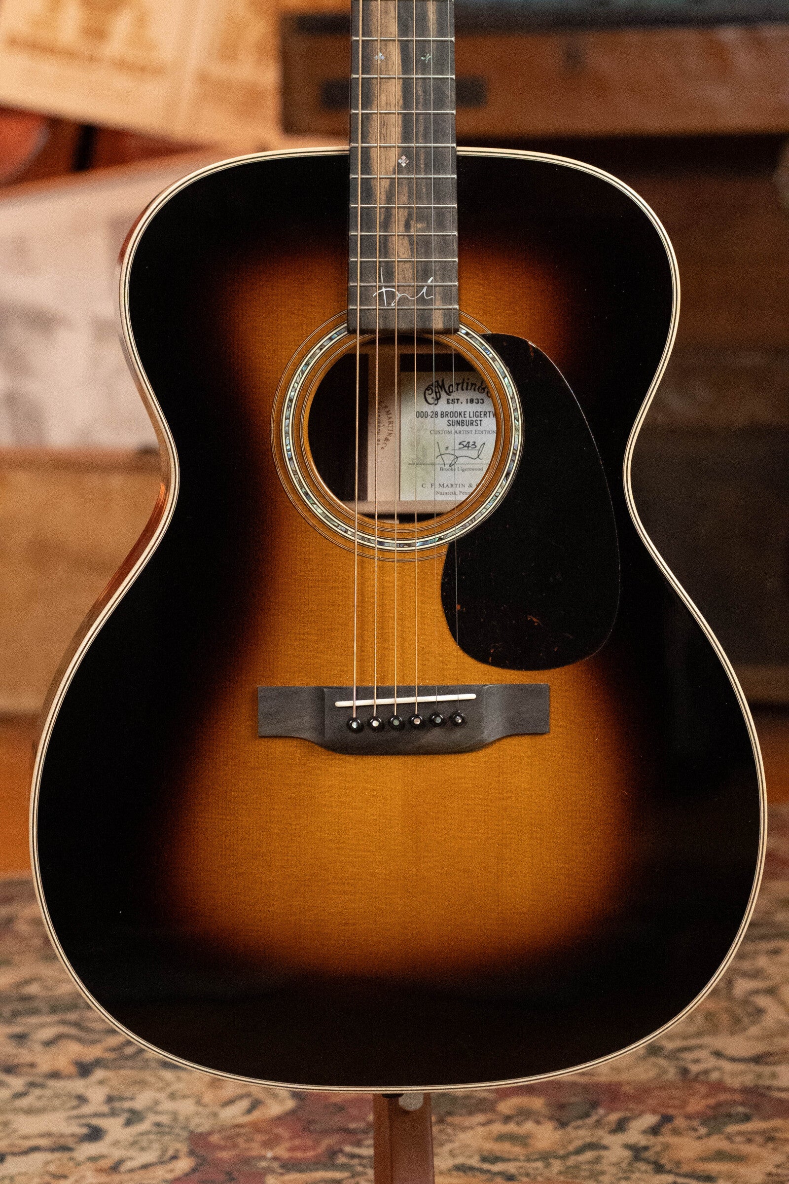 *Dread-Not Certified Used* Martin Brook Ligertwood 000-28 Spruce/Rosewood OOO Sunburst Acoustic Guitar #1699