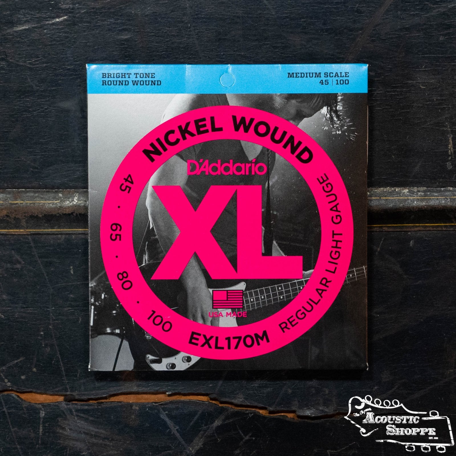 D'Addario EXL170M Nickel Wound Electric Bass Light 45-100 Medium Scale