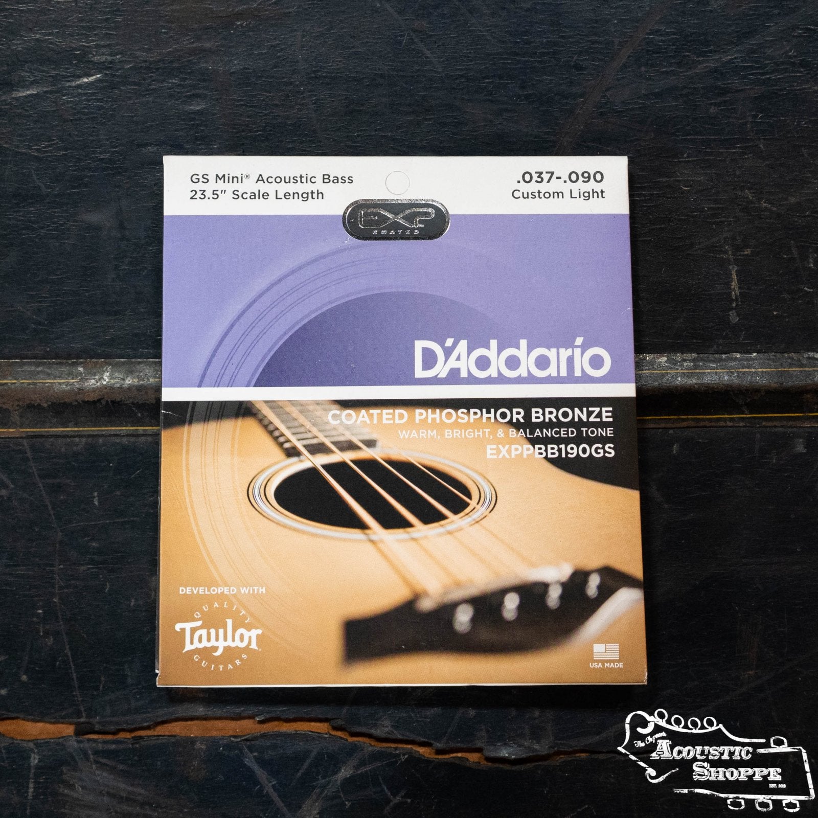 D'Addario EXPPBB190GS Coated Phosphor Bronze Acoustic, Taylor GS Mini Scale, 37-90