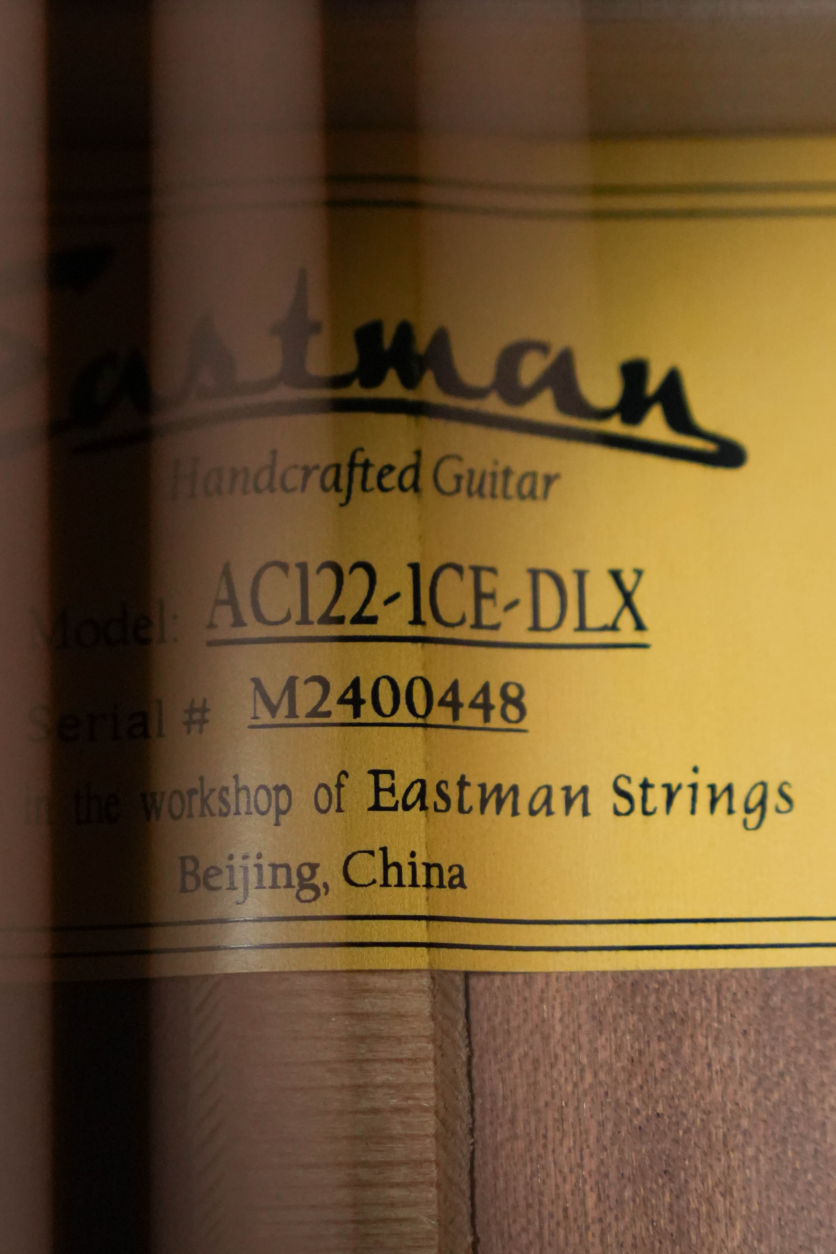 Eastman AC122-1CE-DLX Gloss Grand Auditorium Cutaway Guitar w/Fishman Pickup #0448